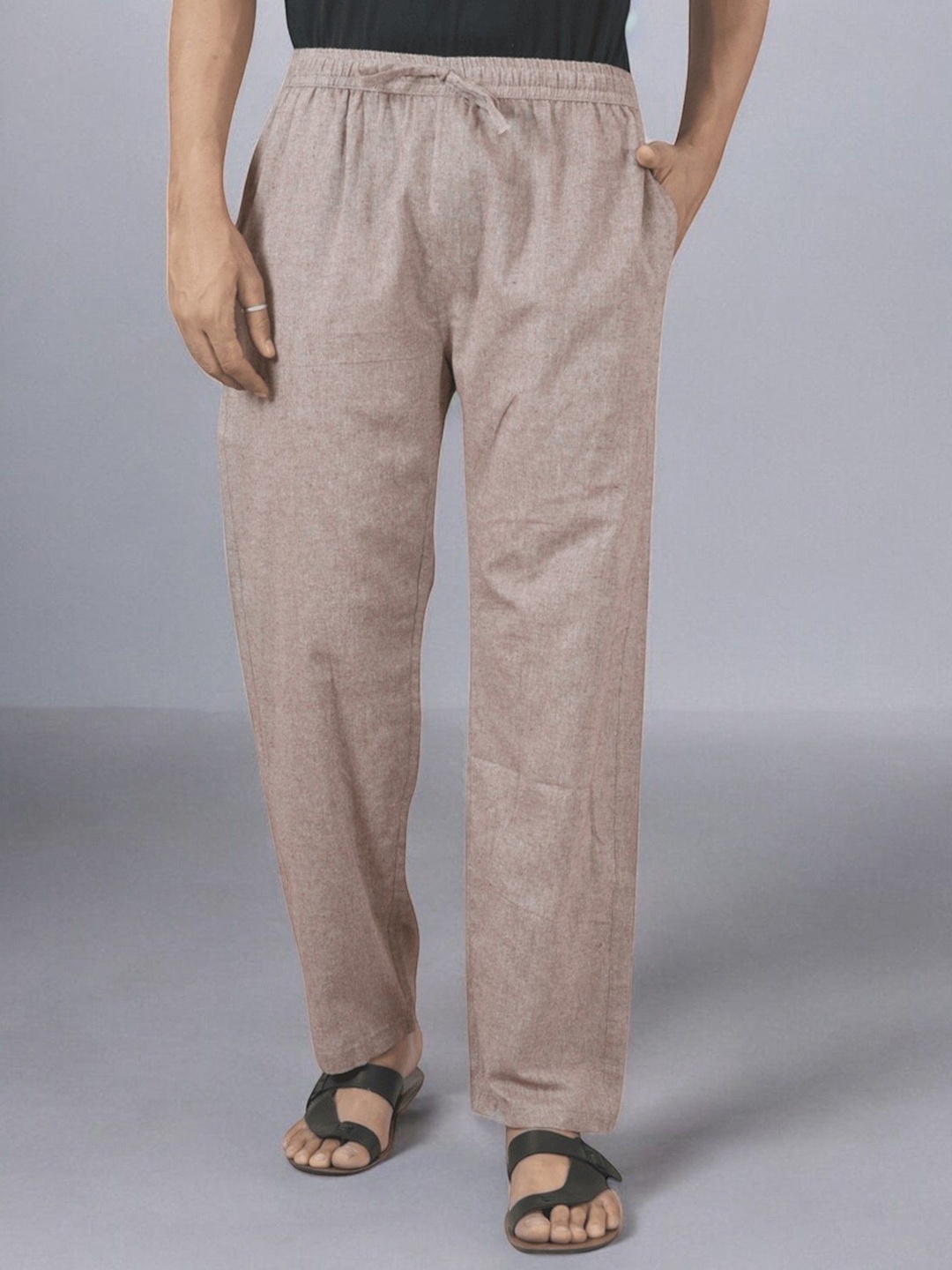 

Qashida Men Relaxed Straight Leg Trousers, Purple