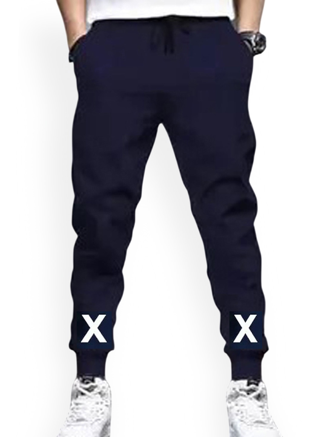 

FASHIONATEWORLD Boys Printed Regular Fit Cotton Joggers, Navy blue