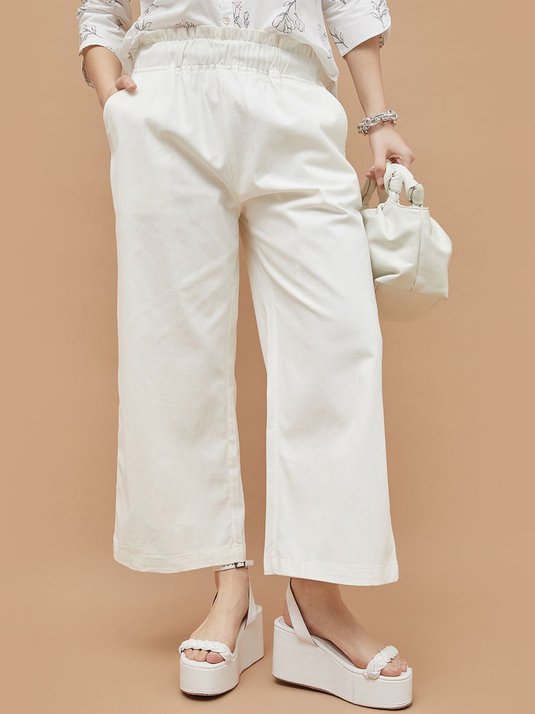 

Colour Me by Melange Women Trousers, Off white