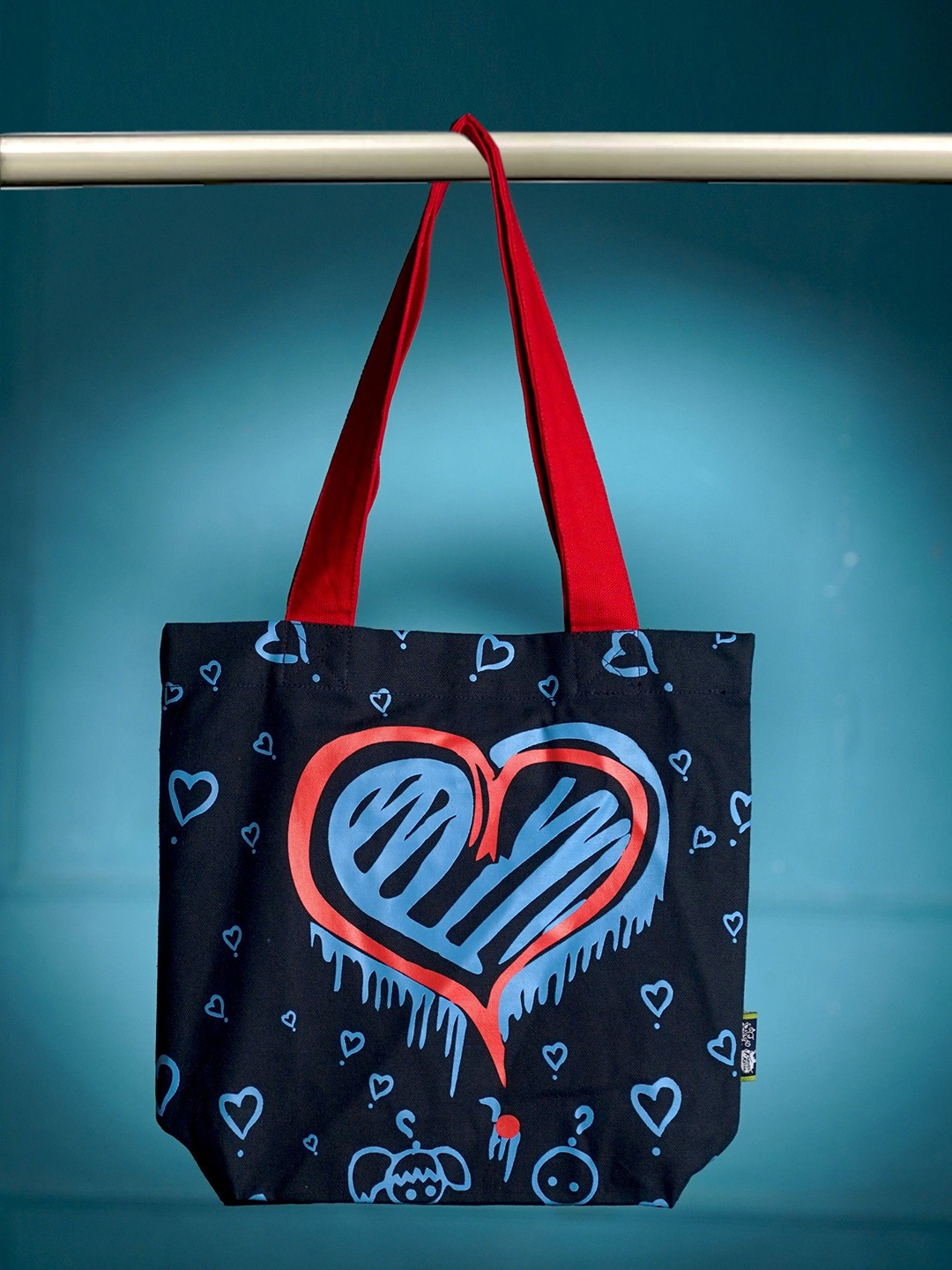 

Kanvas Katha Graphic Printed Shopper Tote Bag, Navy blue