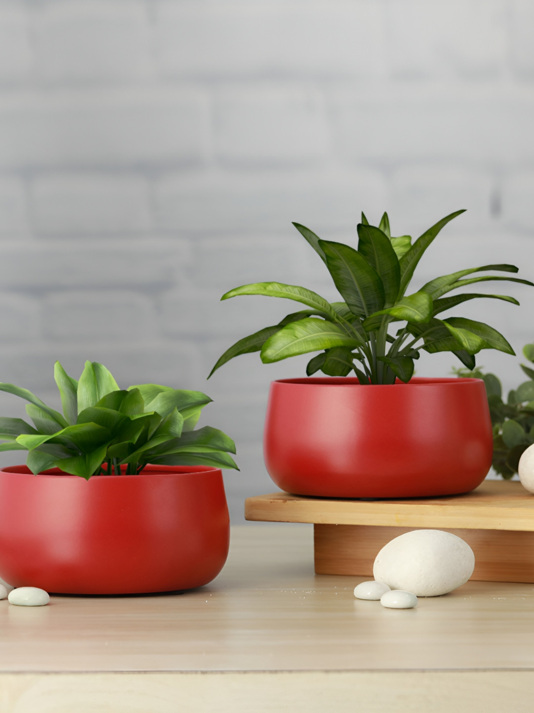 

Homspurts Red 2 Pieces Mini Oasis Planters