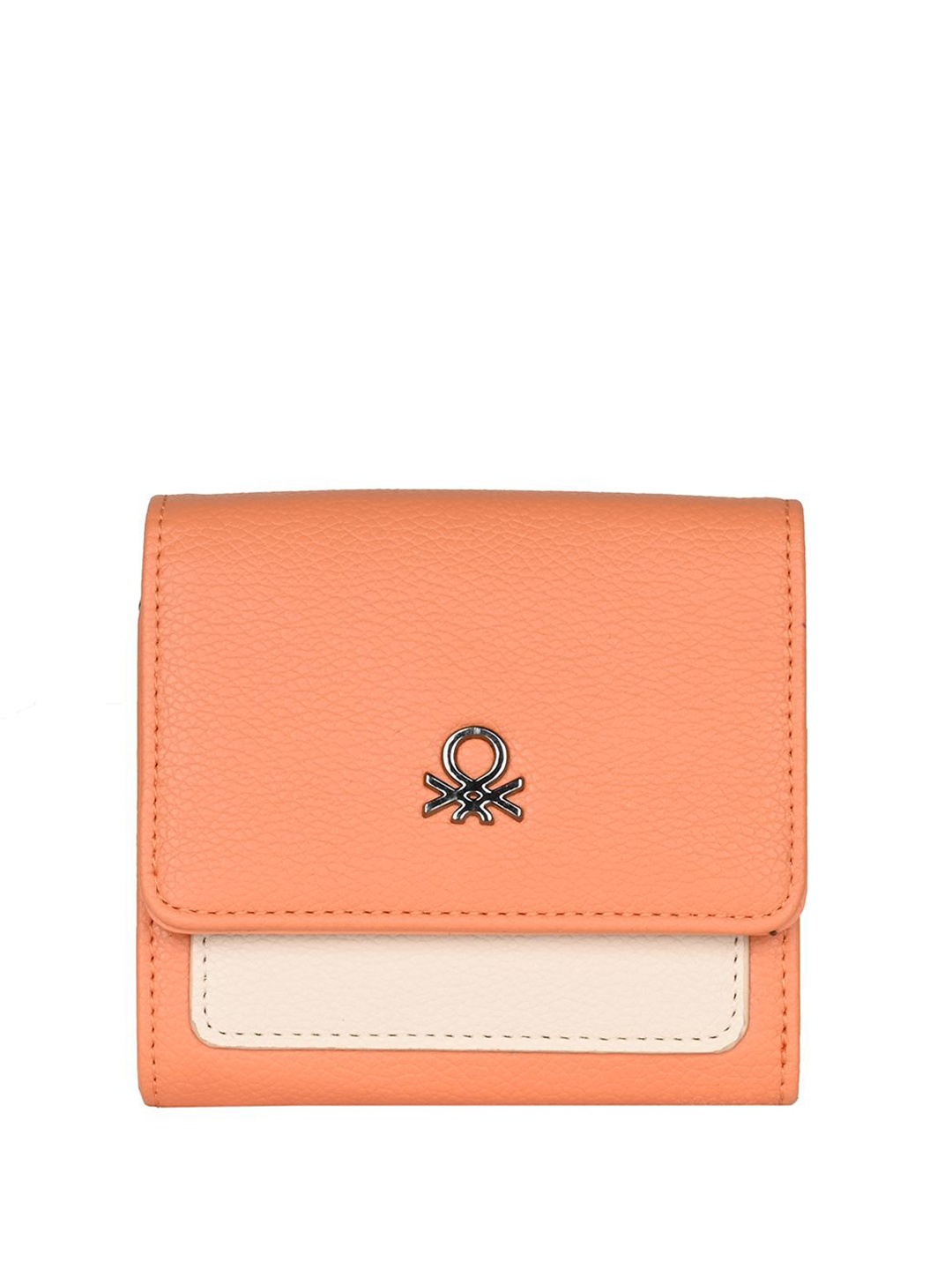 

United Colors of Benetton Women Adelle PU Three Fold Wallet, Peach