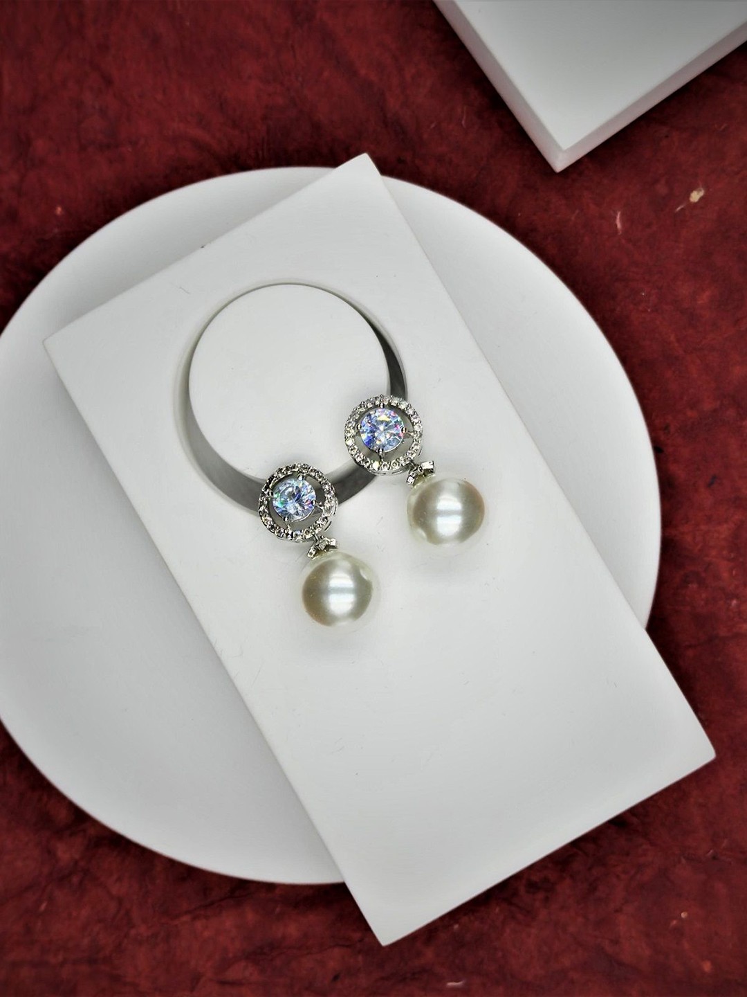 

AKLINA Cubic Zirconia Diamond Shaped Drop Earrings, Blue