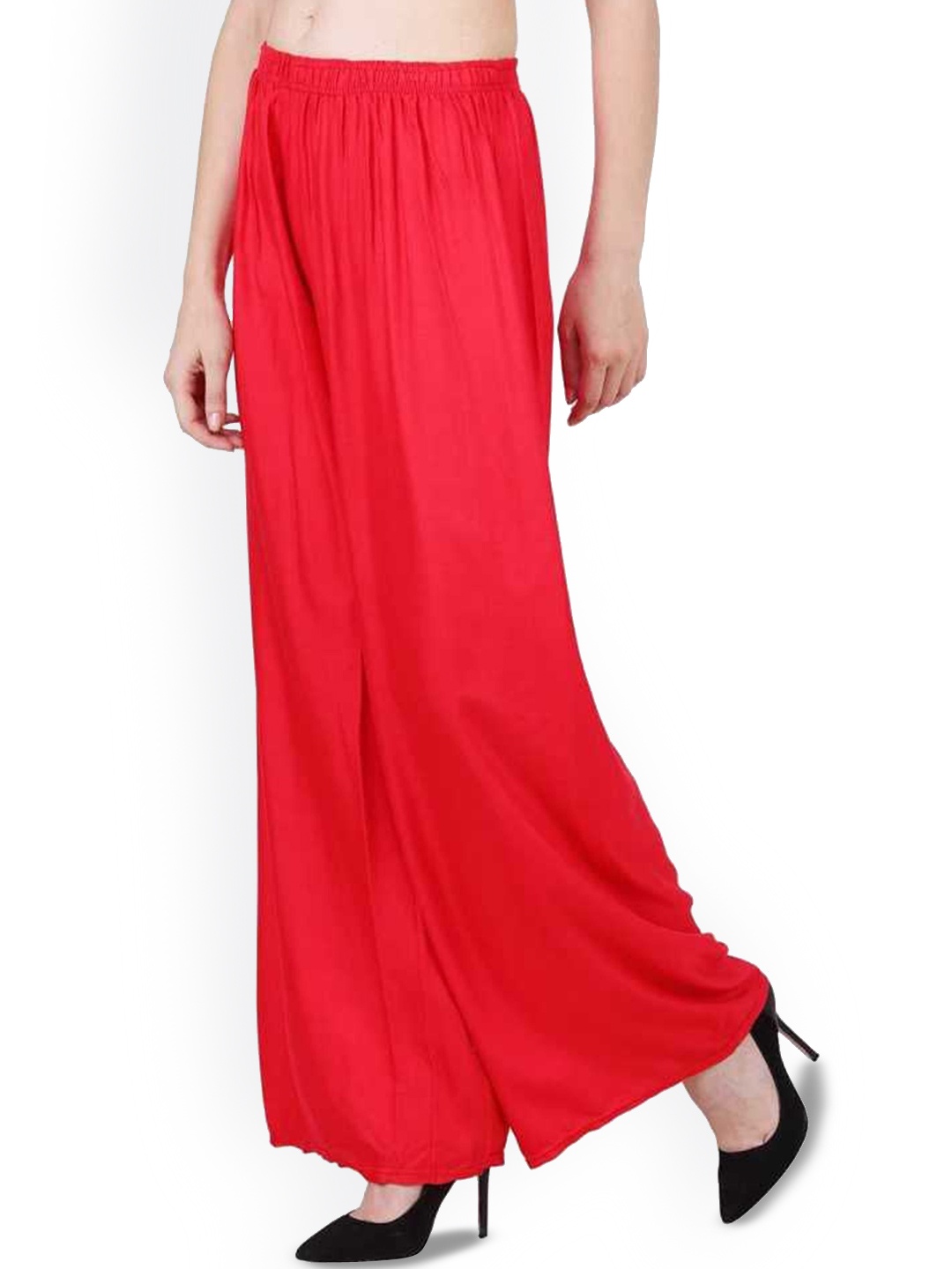 

Wakshi Kurti Women Regular Fit Mid-Rise Cotton Palazzos, Red