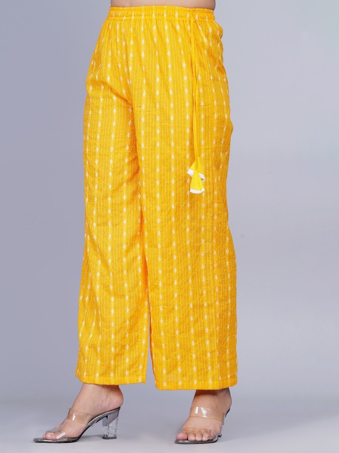 

Wakshi Kurti Women Regular Fit Mid-Rise Cotton Trousers, Yellow