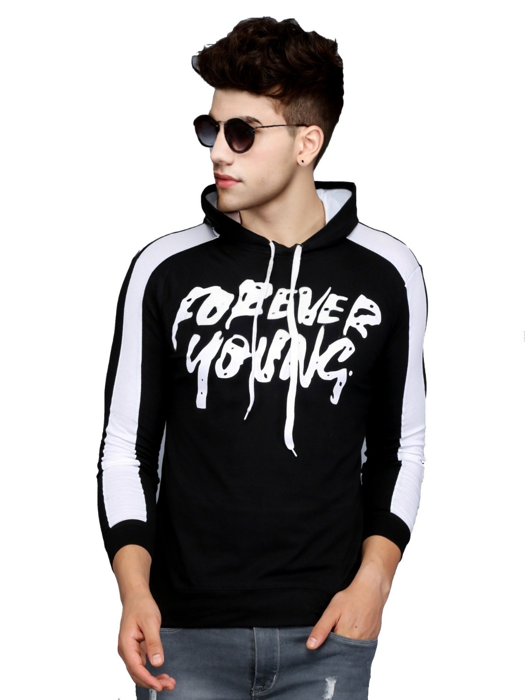 

SCATCHITE Boys Typography Printed Hooded Cotton Casual Sweatshirt, Black