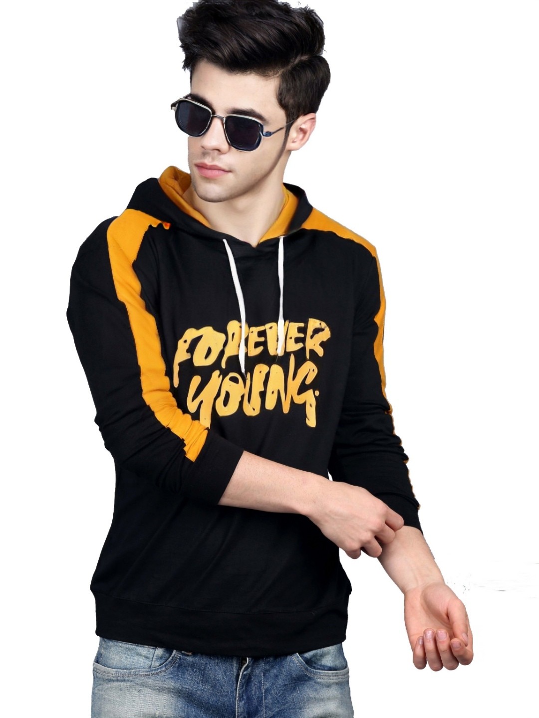 

SCATCHITE Boys Typography Printed Hooded T-shirt, Black
