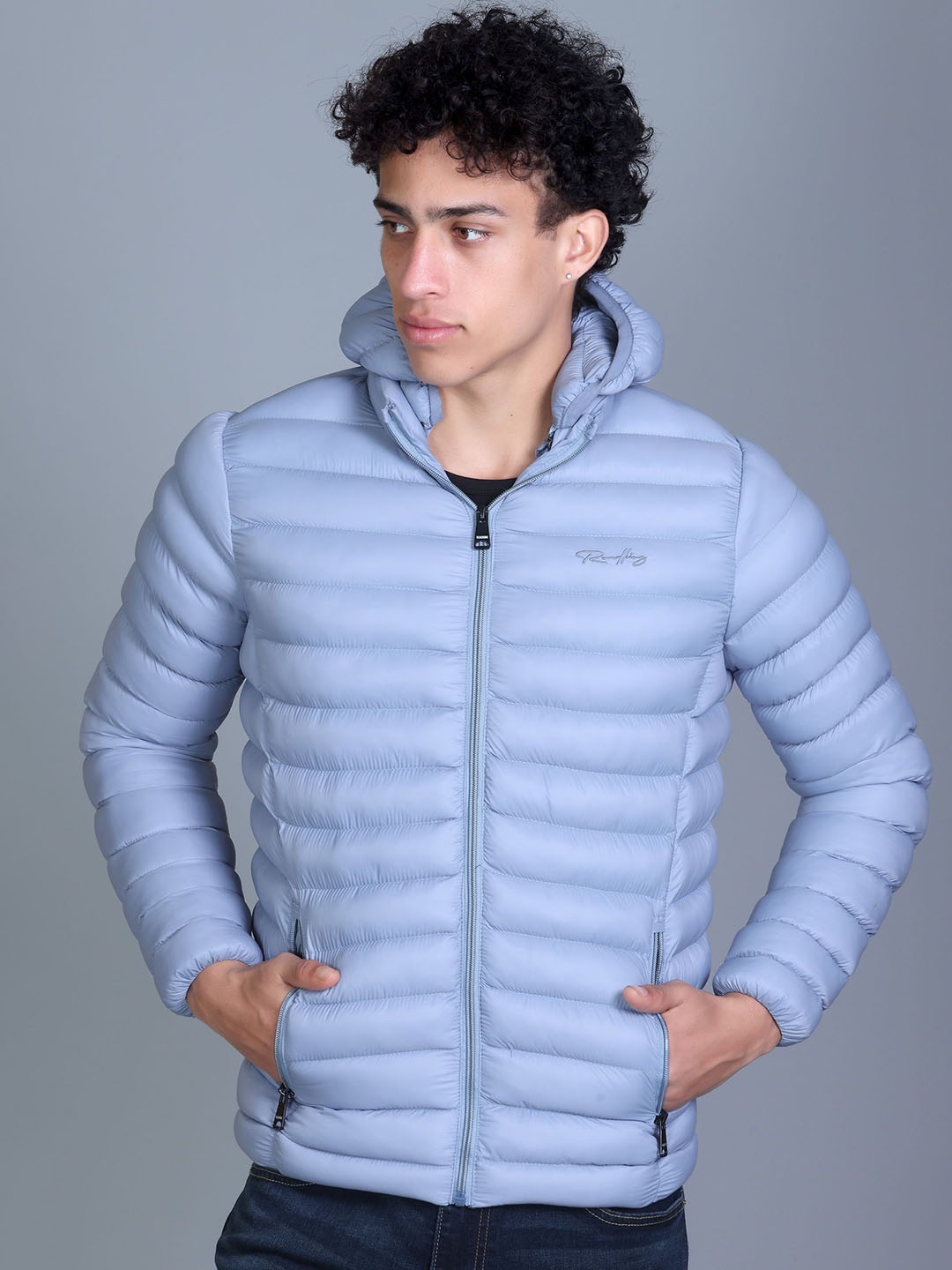 

Roadking Men Hooded Solid Casual Lightweight Puffer Jacket, Blue