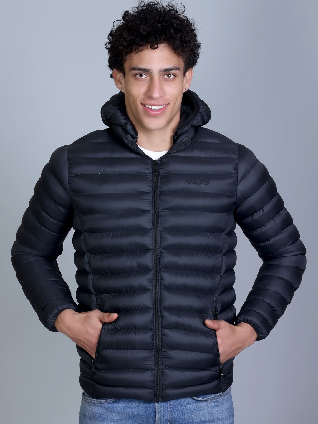 

Roadking Men Hooded Solid Casual Lightweight Puffer Jacket, Black