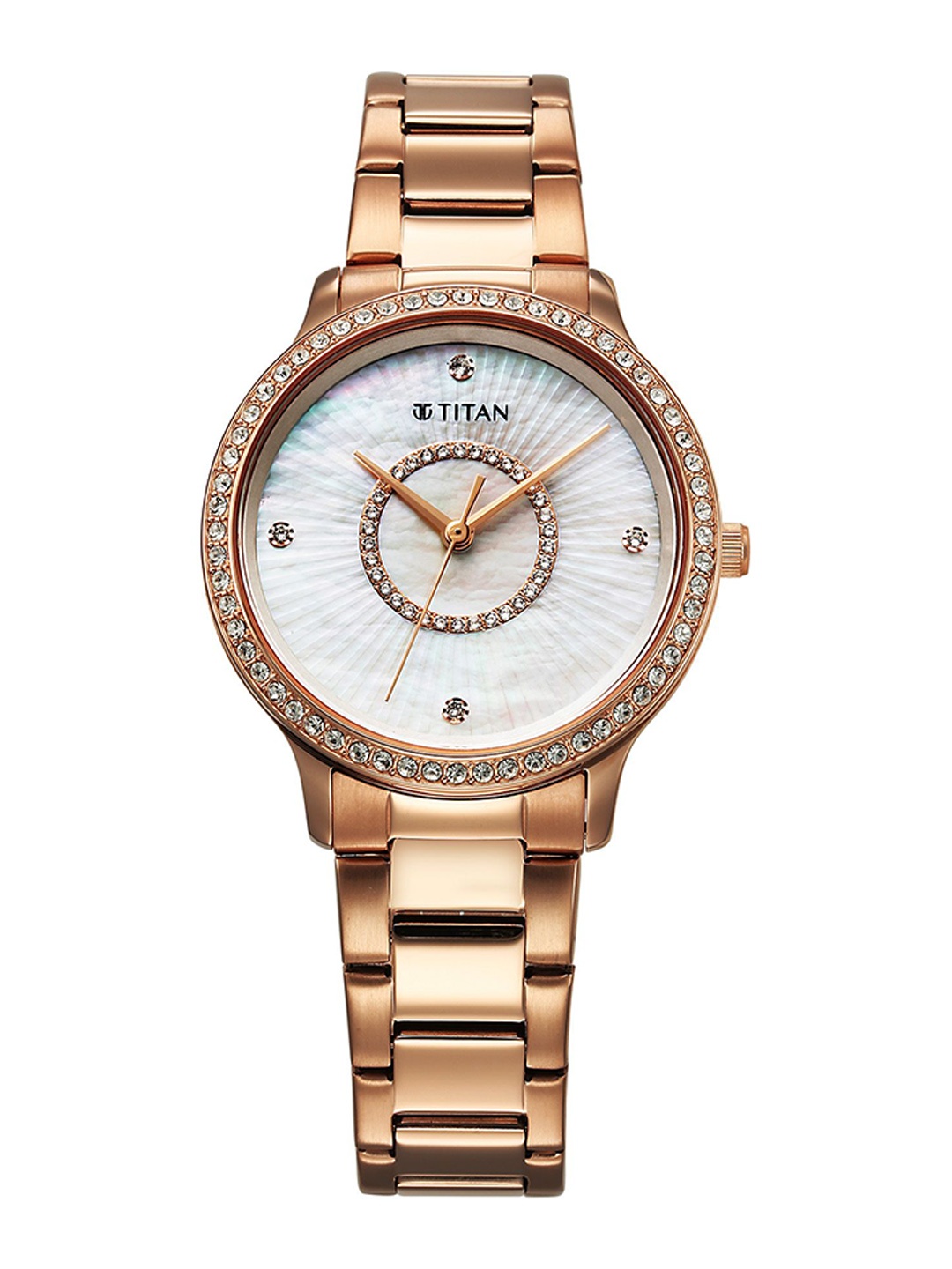 

Titan Women Embellished Dial & Reset Time Analogue Watch 95314WM01, White