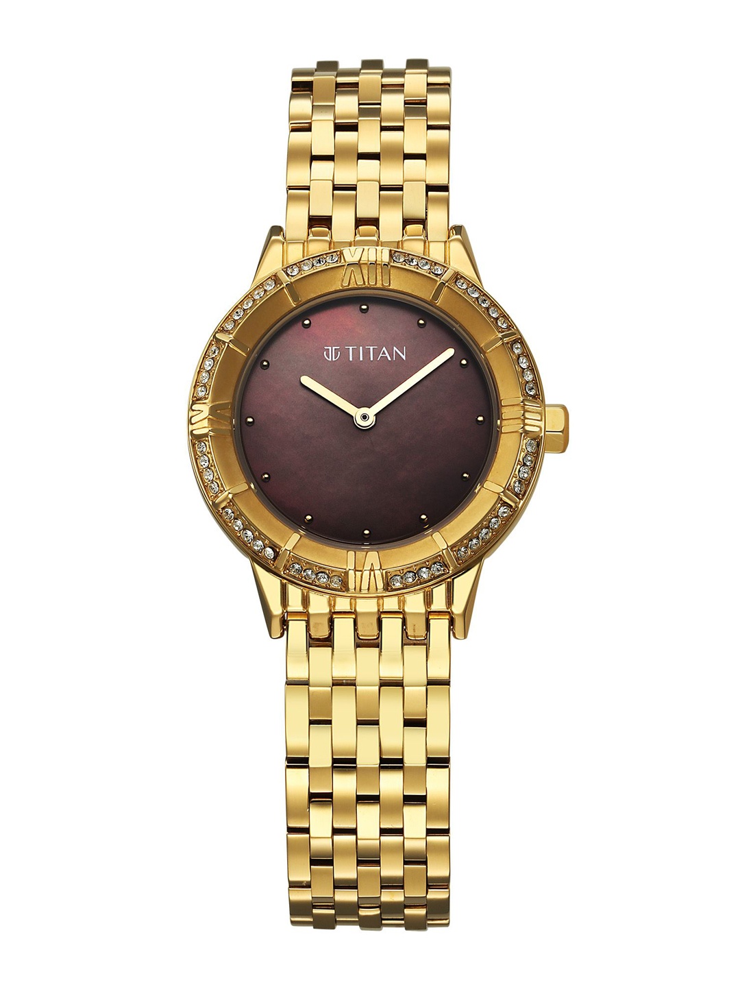 

Titan Women Titan Glamour Phase 2 Dial & Stainless Steel Straps Analogue Watch 95316YM01, Brown