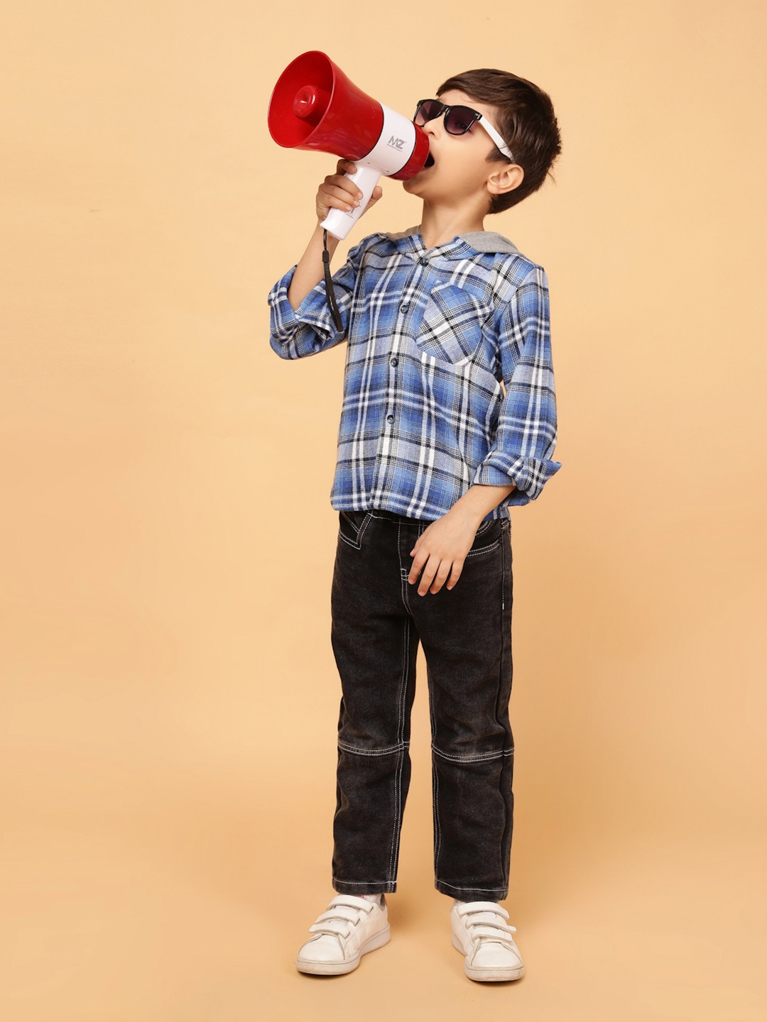 

TALES & STORIES Boys Hood Tartan Checked Casual Shirt, Blue
