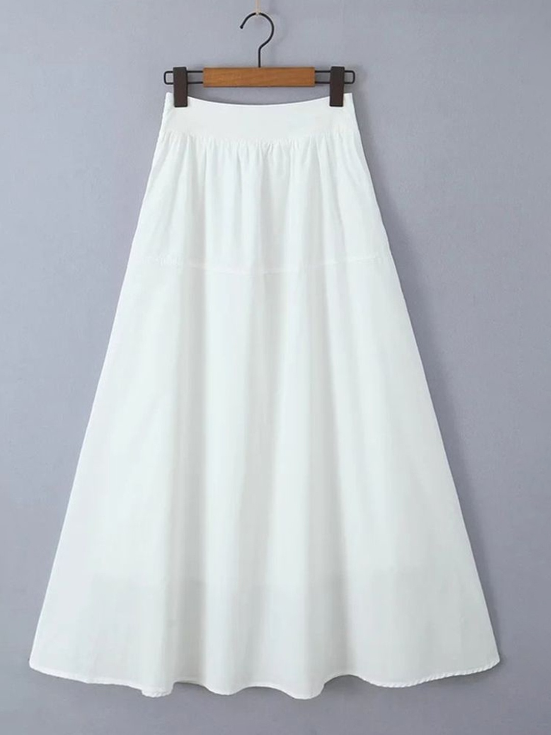 

LULU & SKY Women Flared A-line Midi Skirt, White
