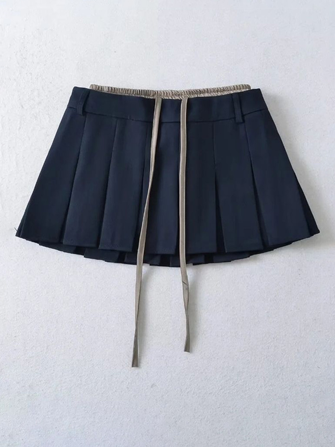 

LULU & SKY Women Pleated Mini Skater Skirt, Navy blue