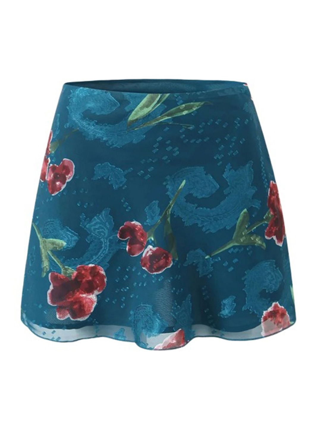 

LULU & SKY Women Floral Printed Short Skirt, Blue