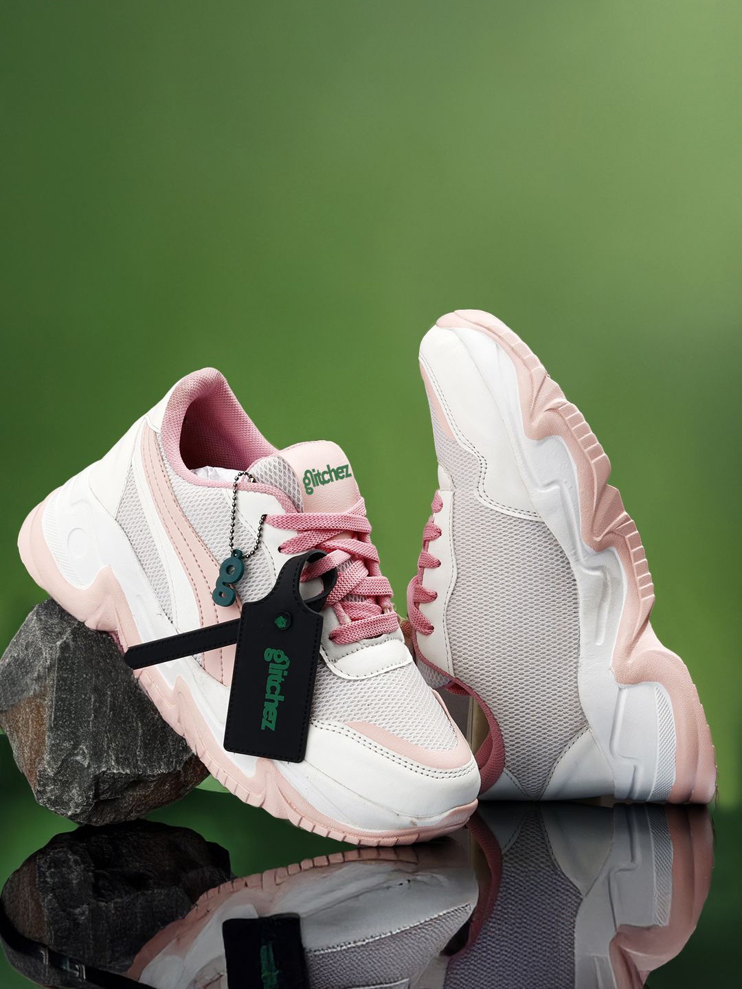 

glitchez Women Colourblocked Sneakers, Pink