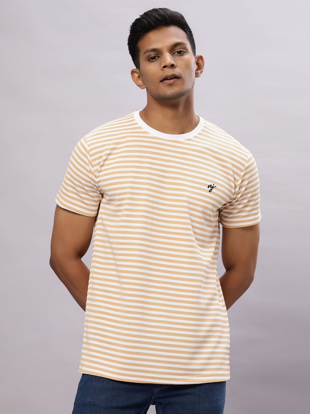 

N AND J Men Pockets T-shirt, Gold