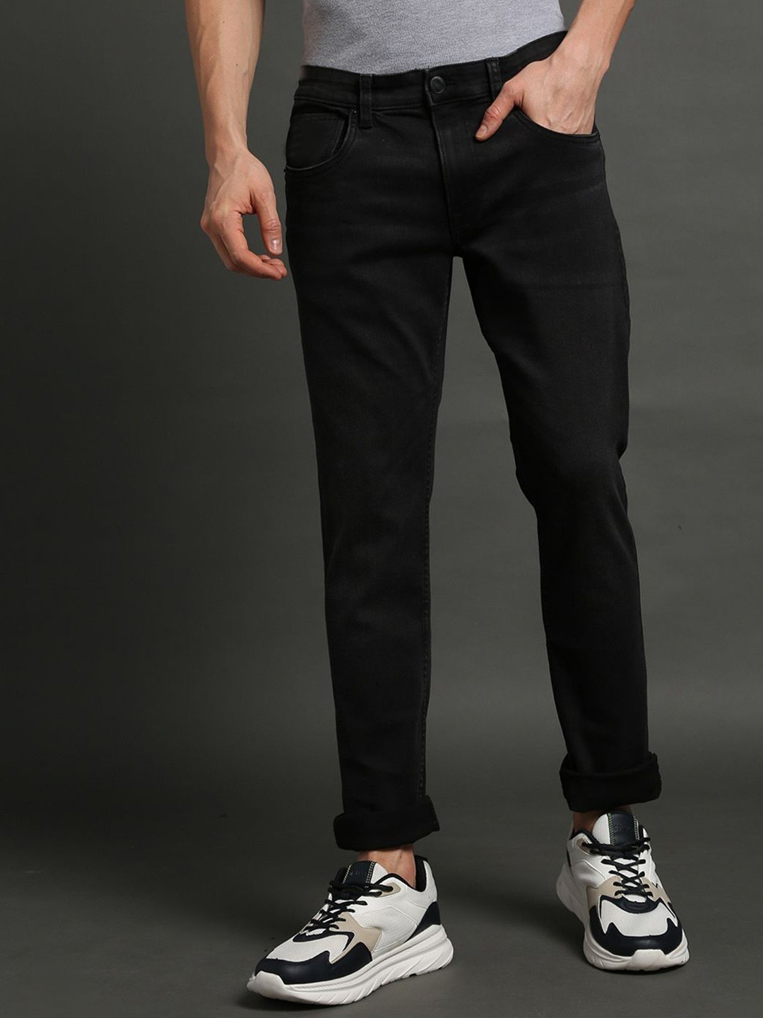 

CLUBROCKS Men Stretchable Jeans, Black
