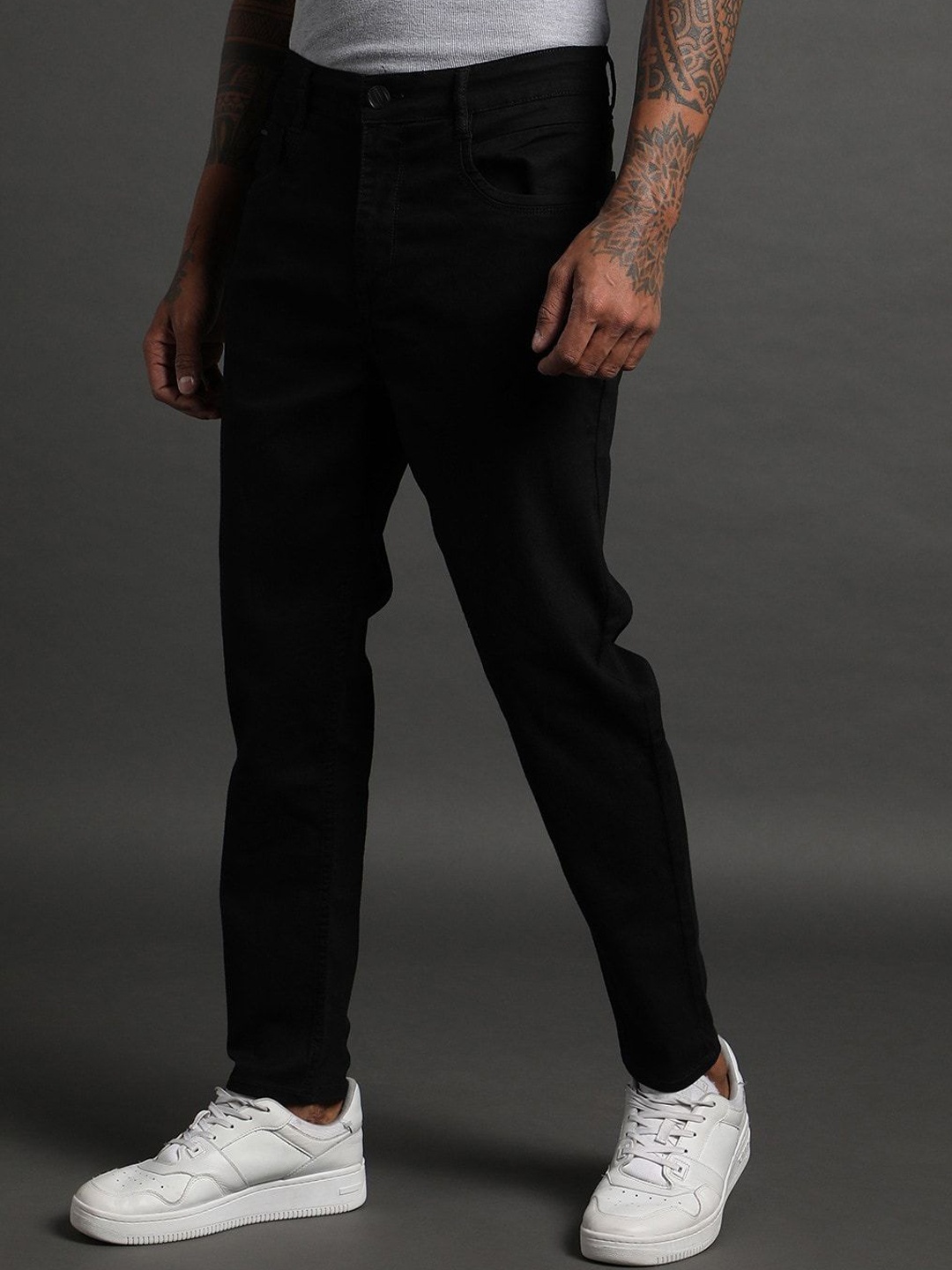 

CLUBROCKS Men Mid-Rise Regular Fit Stretchable Jeans, Black