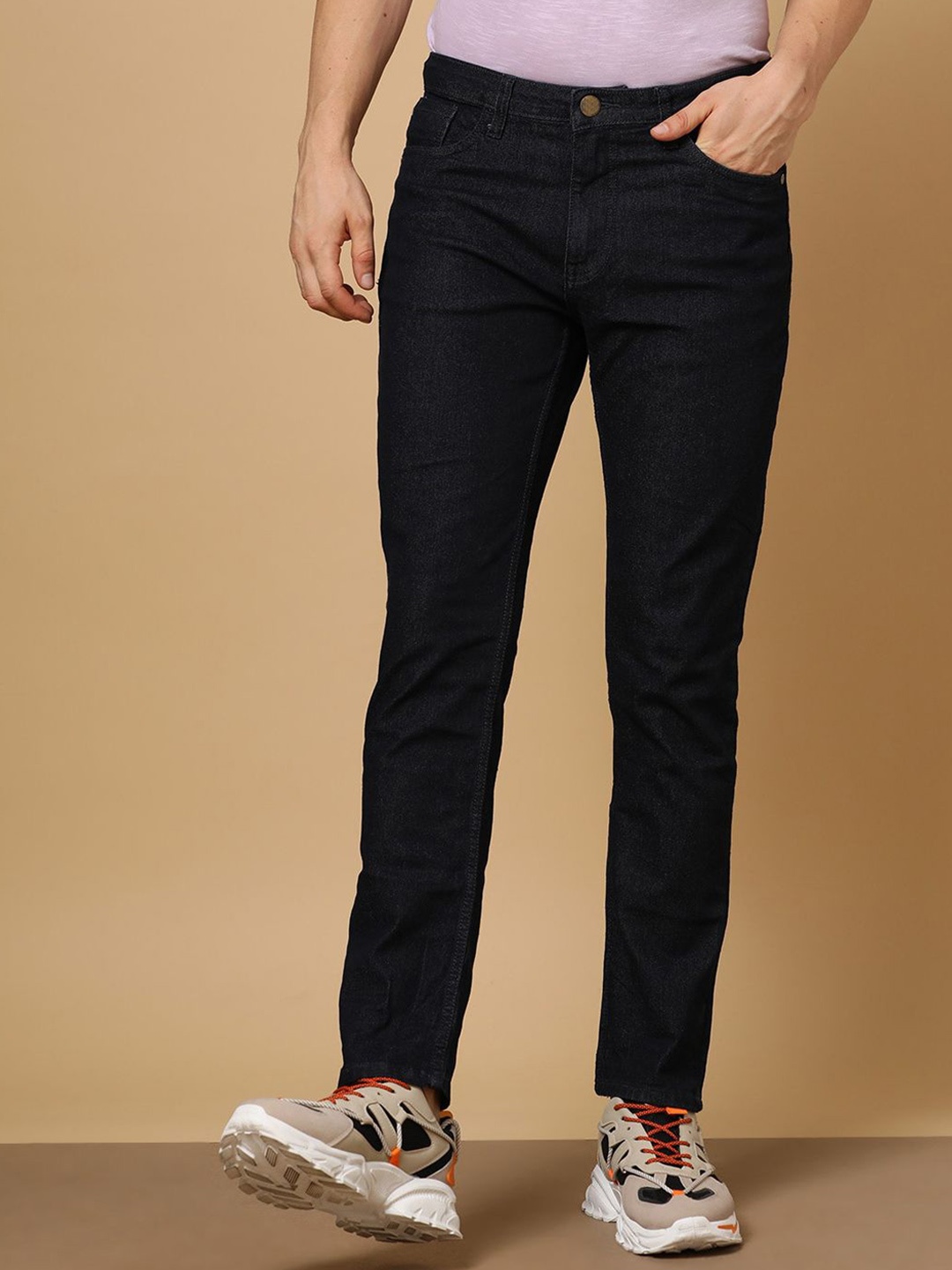 

CLUBROCKS Men Regular Fit Stretchable Jeans, Black