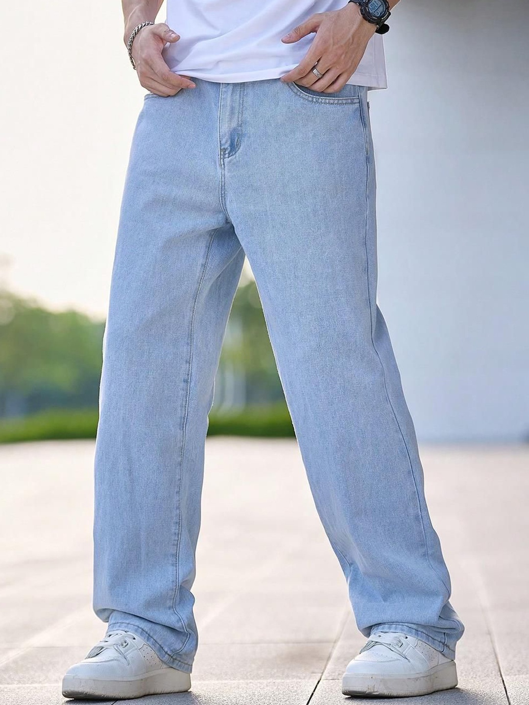 

Kotty Men Straight Fit Mid-Rise Stretchable Jeans, Blue