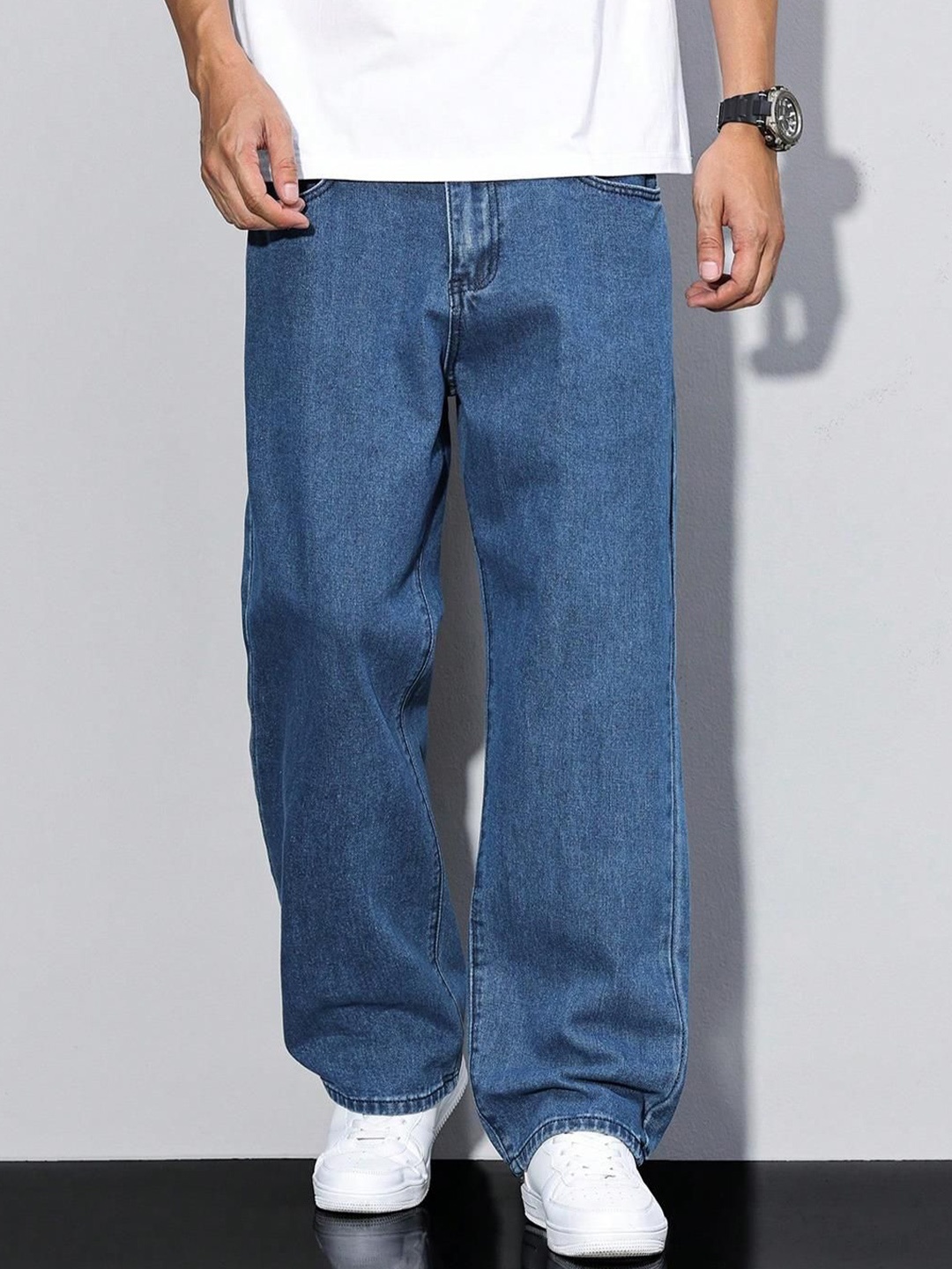 

Kotty Men Straight Fit Mid-Rise Stretchable Jeans, Blue