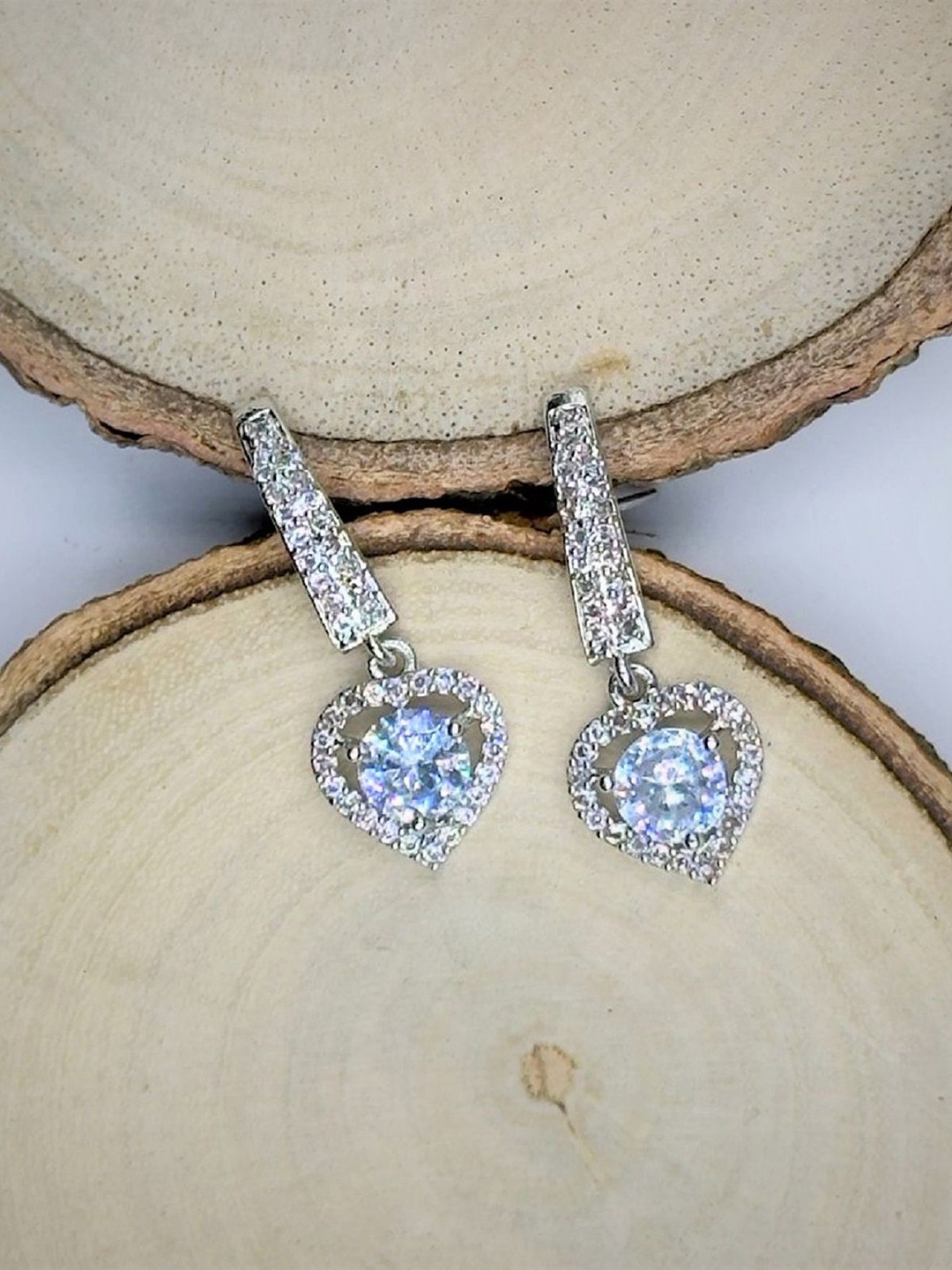 

AKLINA Cubic Zirconia Diamond Shaped Drop Earrings, White