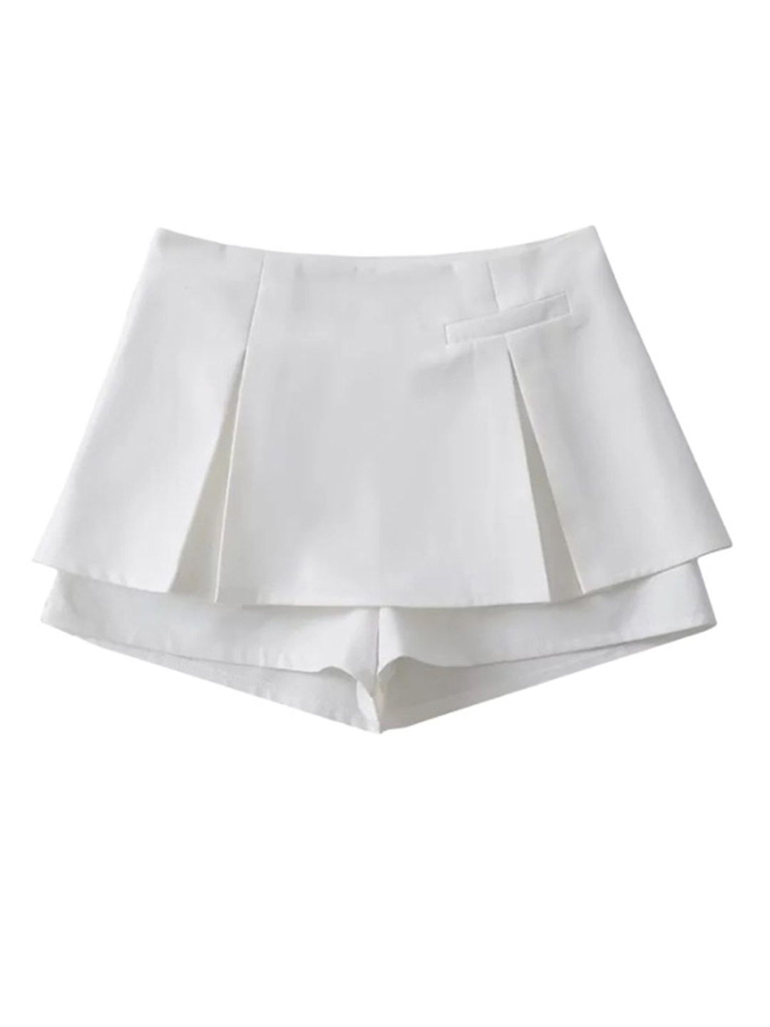 

LULU & SKY Women A-Line Box Pleated Mini Skirts, White
