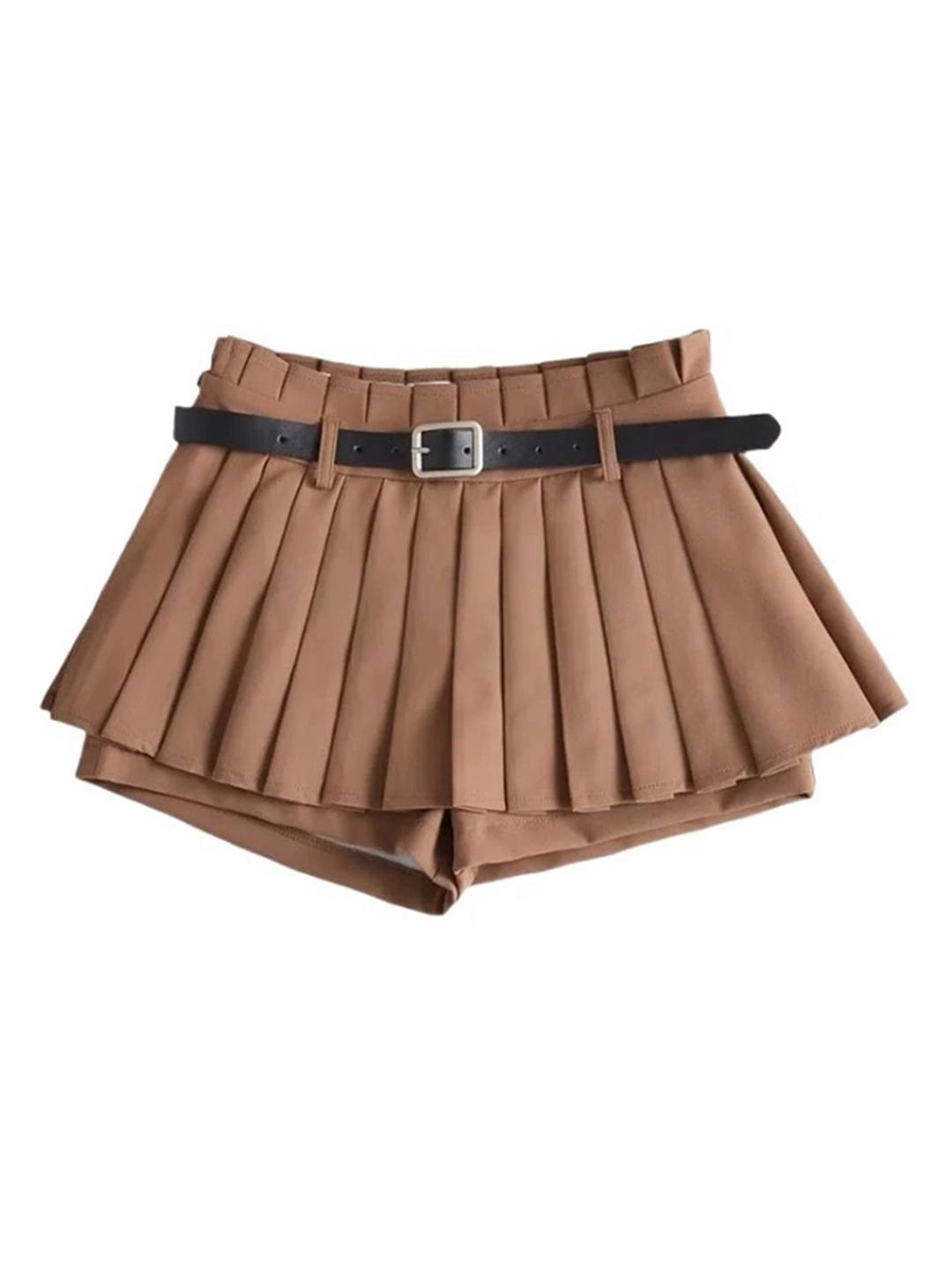 

LULU & SKY Knife Pleated Skort With Belt, Beige