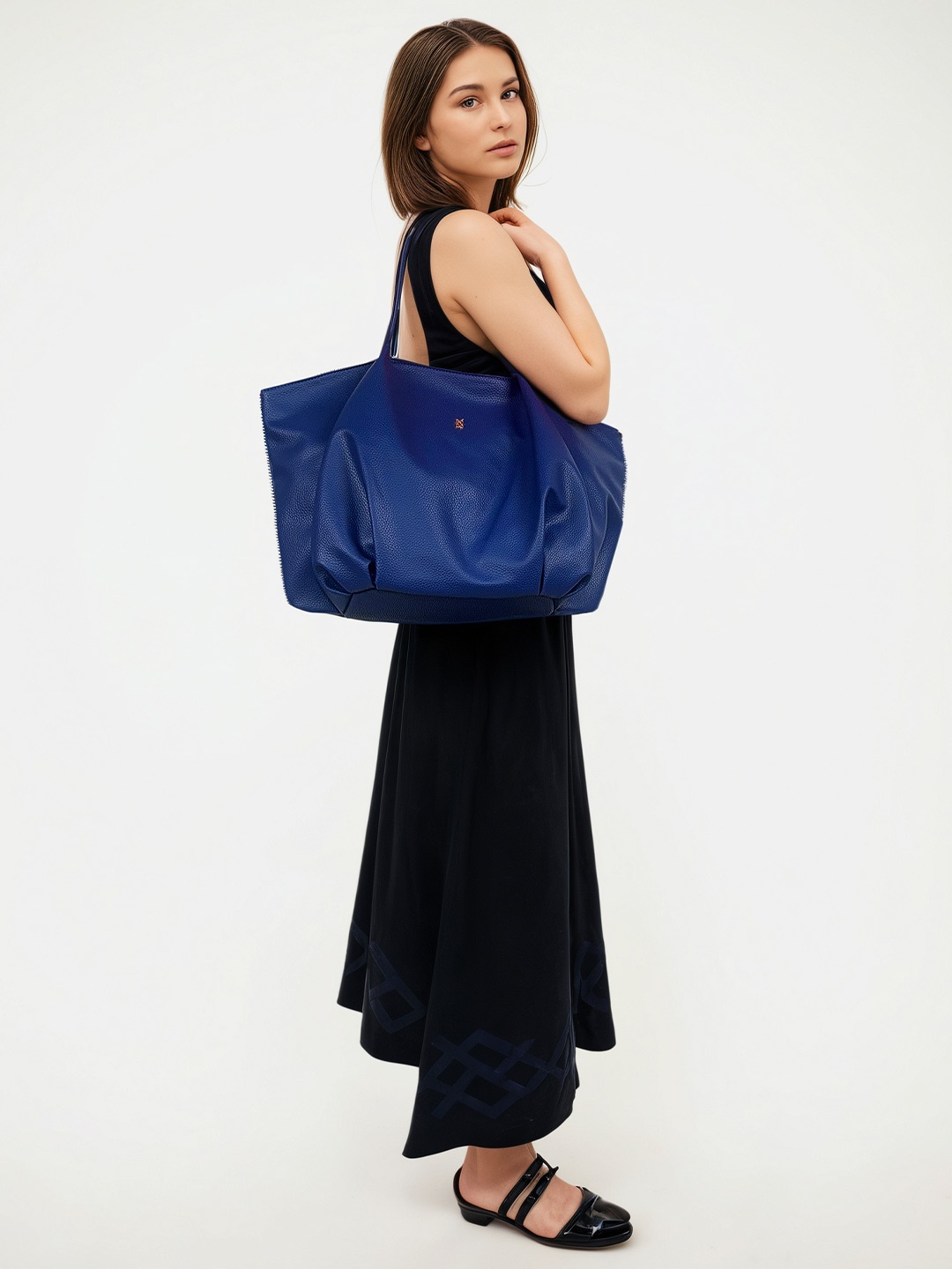 

Baggit PU Textured Shopper Shoulder Bag, Blue