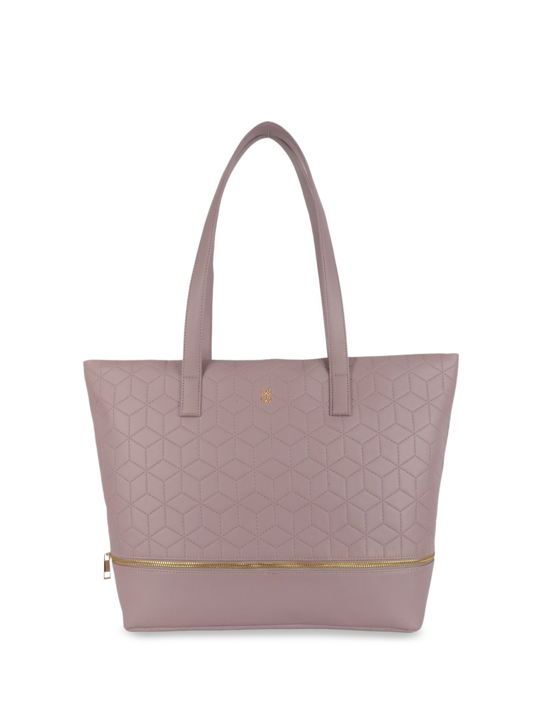 

Baggit PU Quilted Structured Tote Bag, Lavender