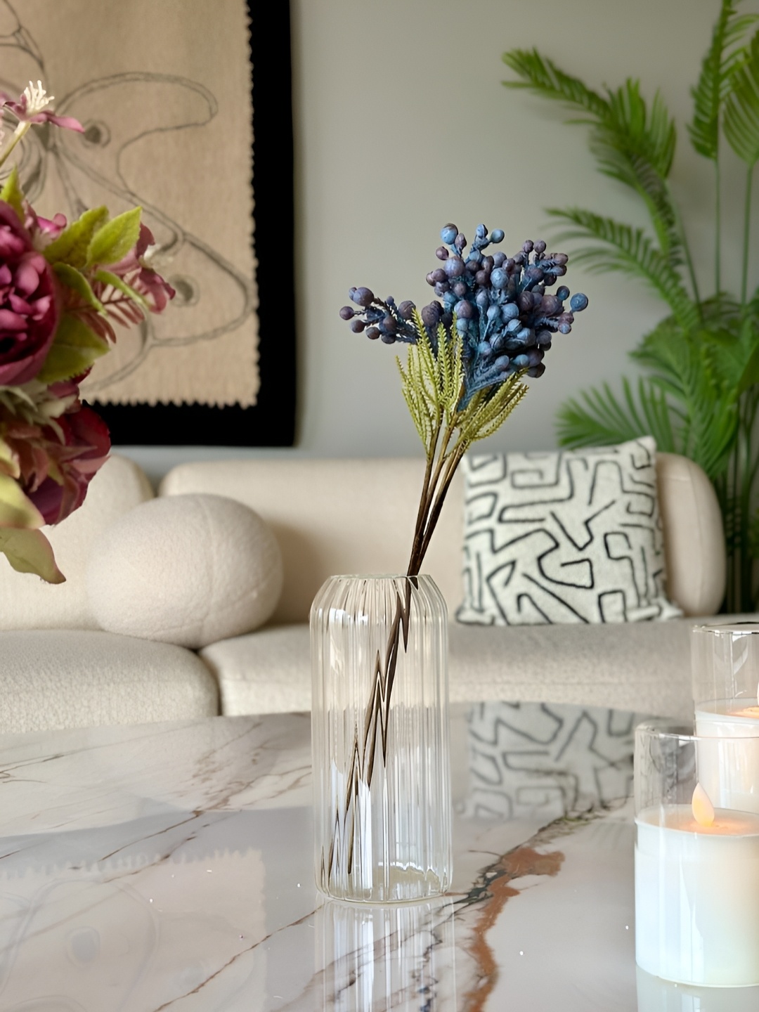 

Mason Home Blue Dahlia Fern Artificial Flower