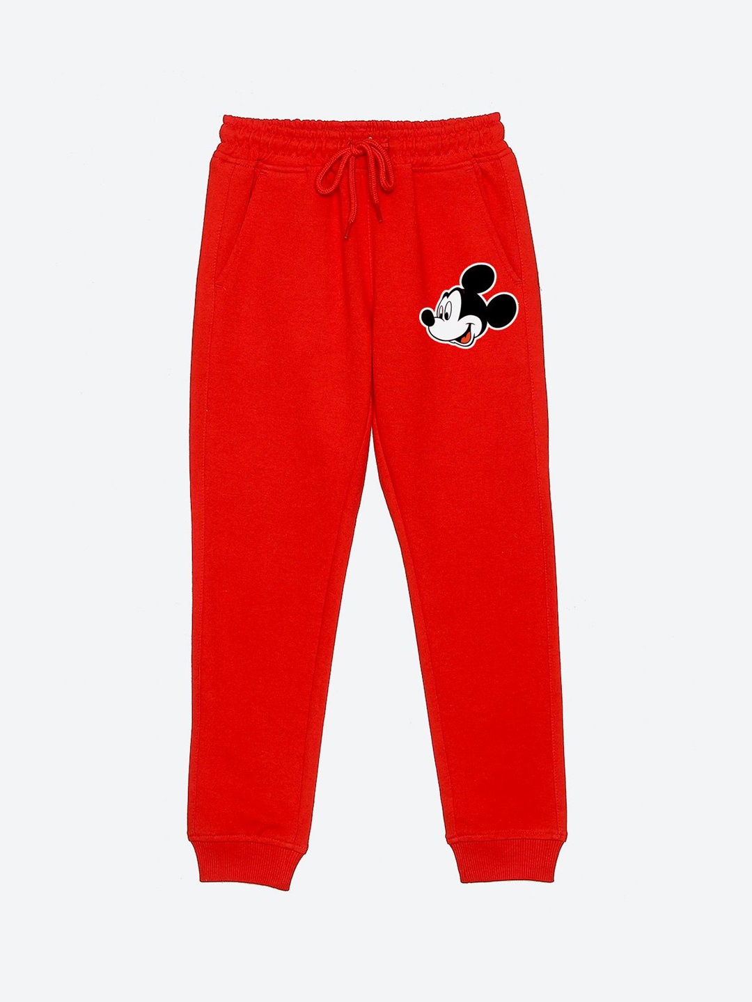 

YK Disney Boys Mickey Mouse Graphic Printed Mid Rise Joggers, Red