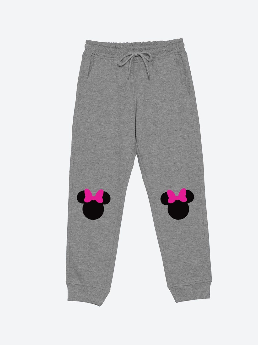 

YK Disney Girls Minnie Graphic Printed Mid Rise Joggers, Grey