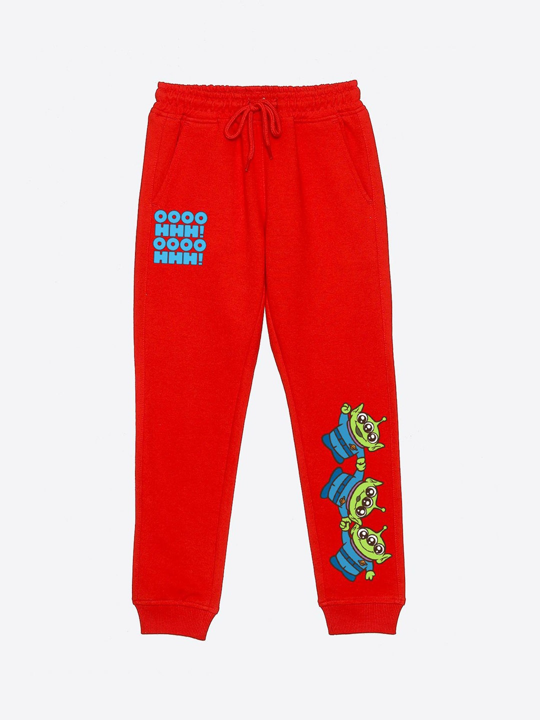 

YK Disney Boys Graphic Printed Mid Rise Joggers, Red