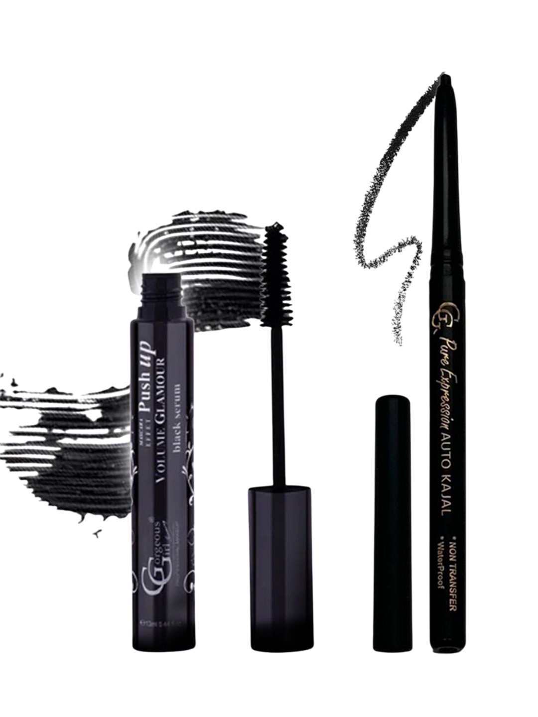 

Gorgeous Girl Set of 2 Auto Smudge Proof Kajal - 0.35g & Pushup Mascara-13ml, Black