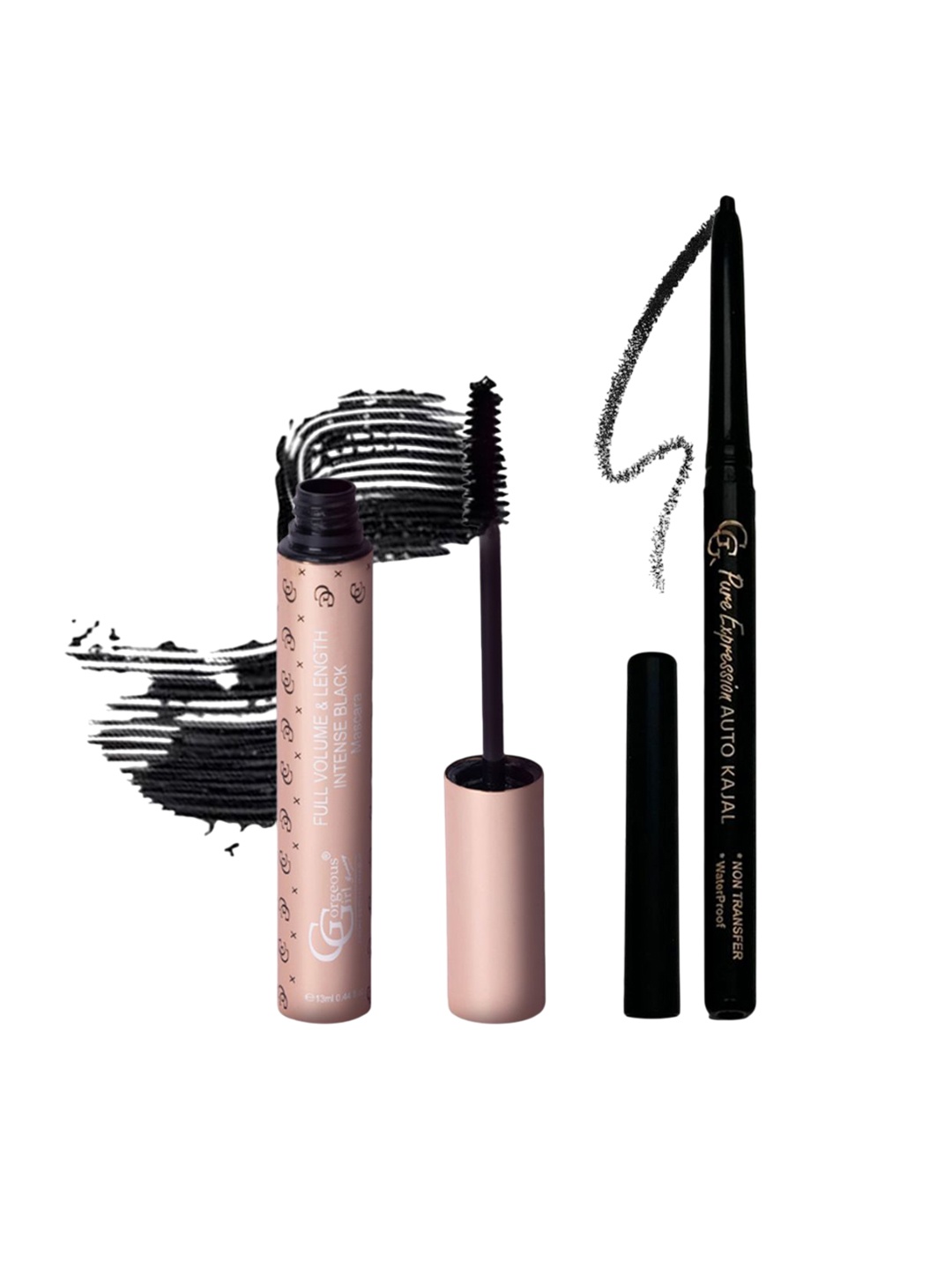 

Gorgeous Girl Set of 2 Auto Smudge Proof Kajal - 0.35g & Volume Mascara - 13ml, Black