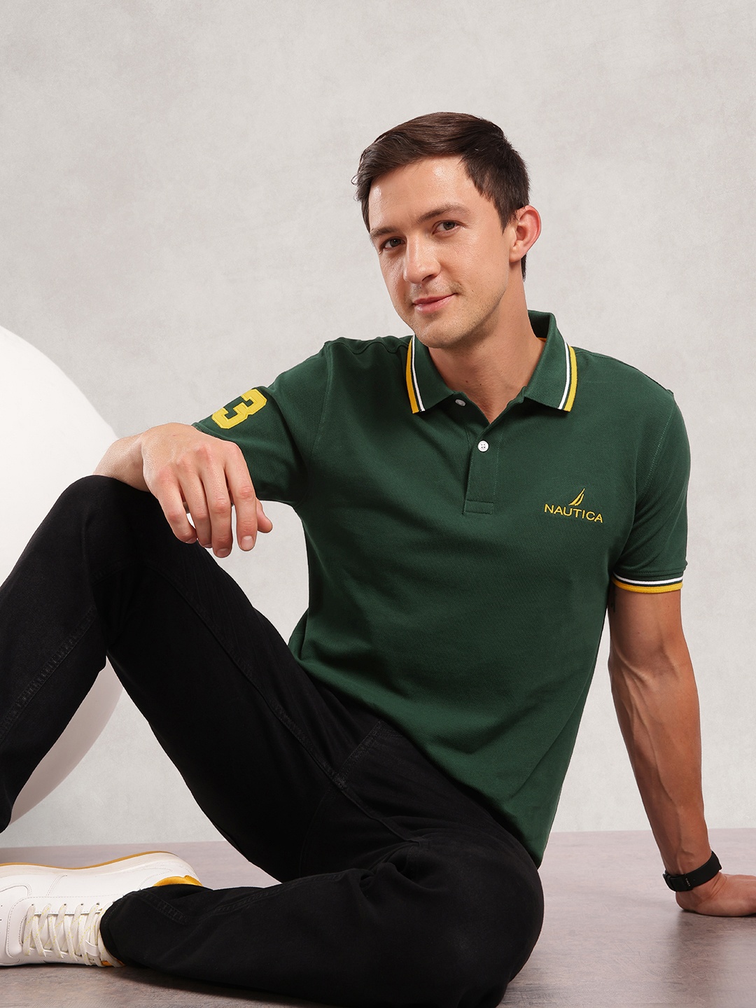 

Nautica Polo Collar Pure Cotton T-shirt, Green