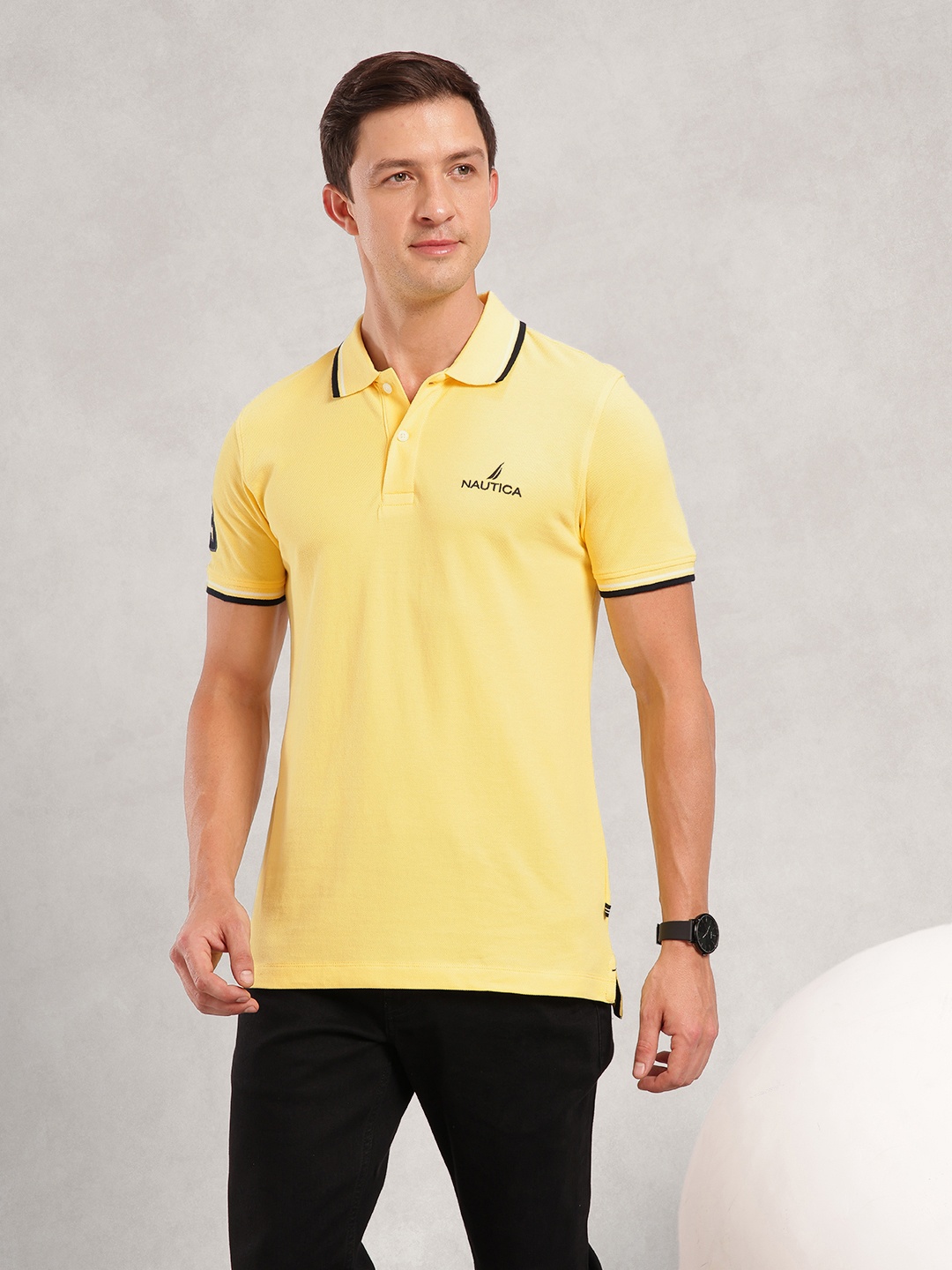 

Nautica Polo Collar Pure Cotton T-shirt, Yellow