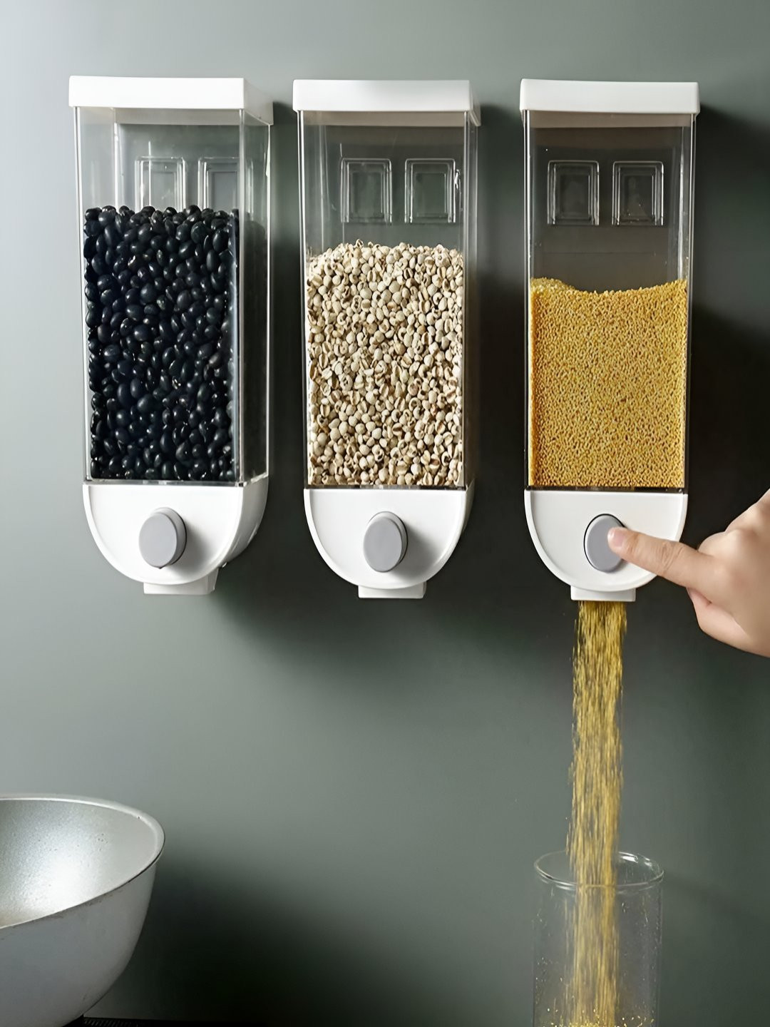 

Mason Home White 2025 Plastic Easy to Clean Canister Cereal Dispenser-1 Litre