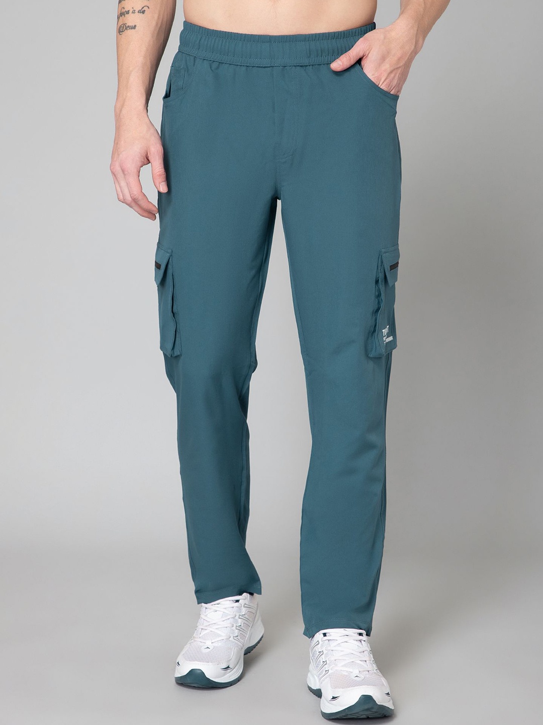 

TURNFIT Men Straight Fit Mid Rise Track Pants, Blue