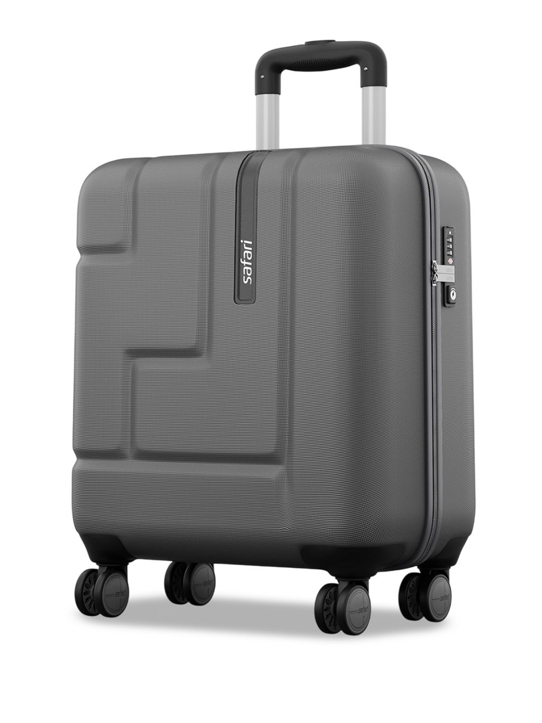 

Safari Aviator Textured Cabin Hard-Sided Suitcase Trolley Bag 40 L, Grey