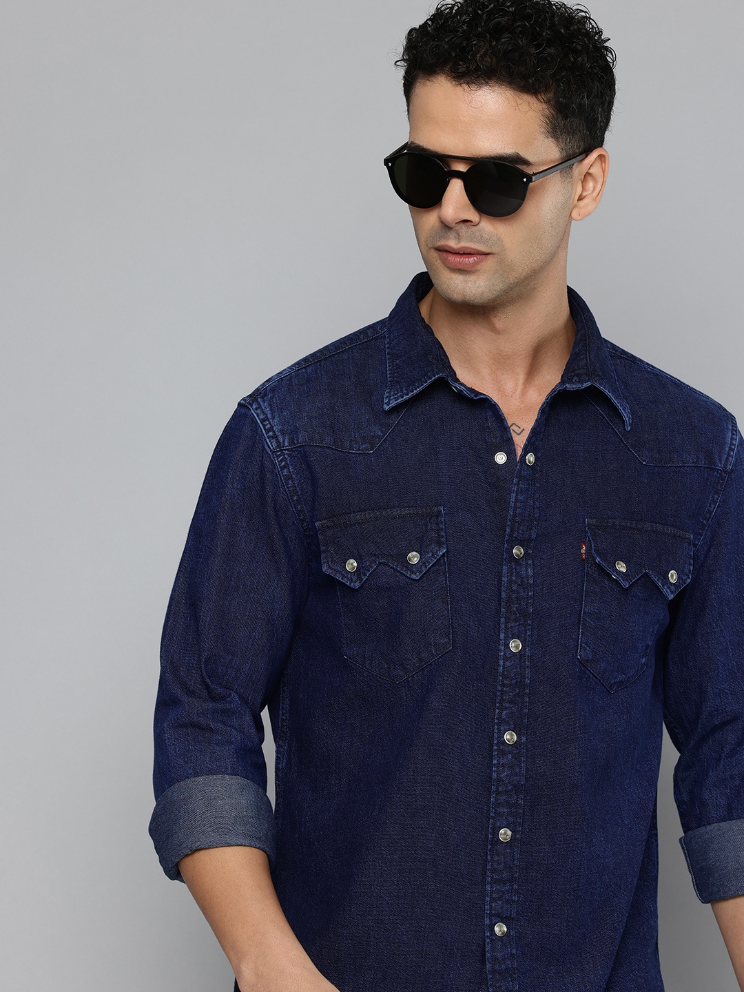 

Levis Slim Fit Pure Cotton Casual Shirt, Blue