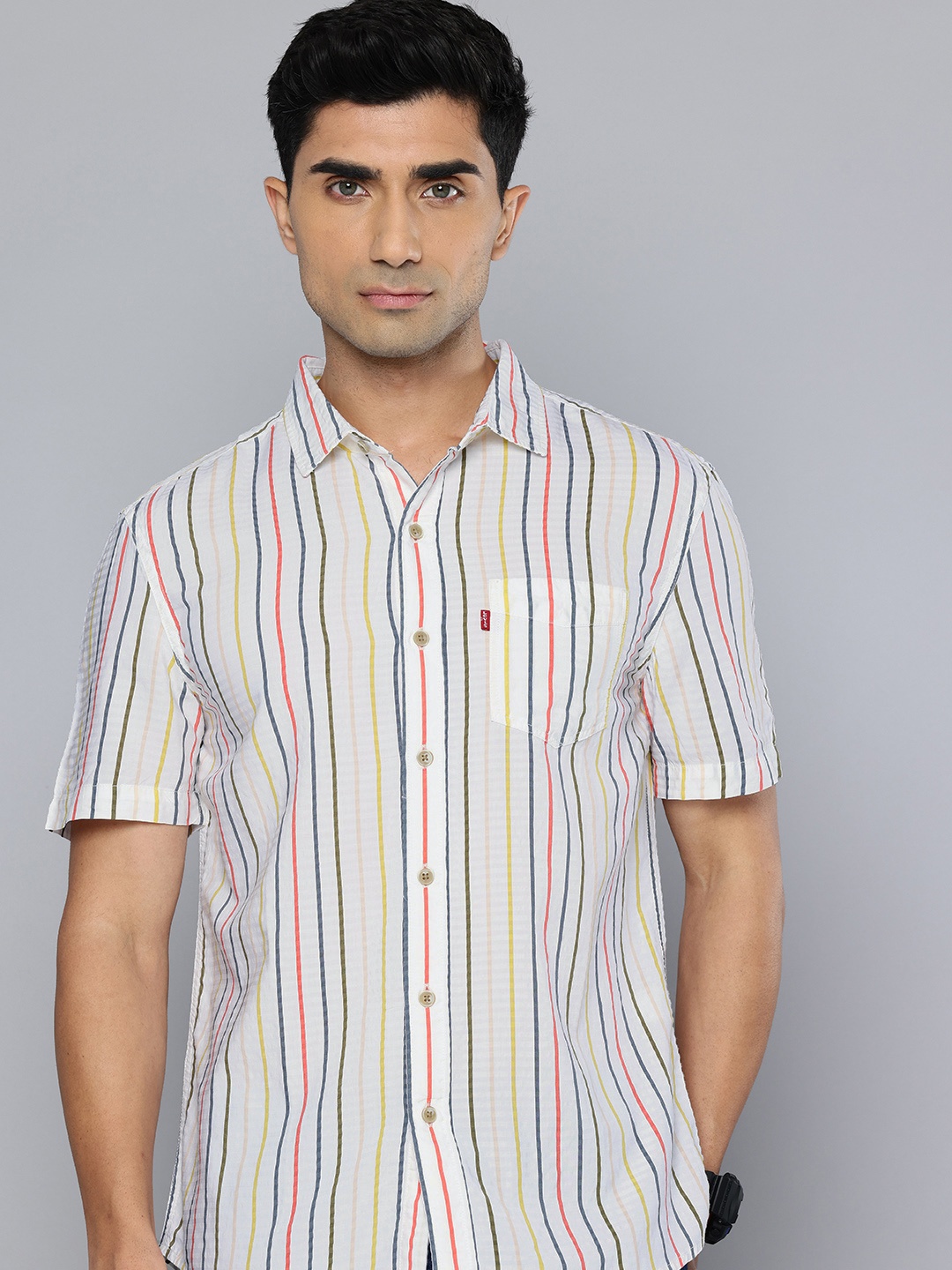 

Levis Slim Fit Striped Casual Shirt, Multi