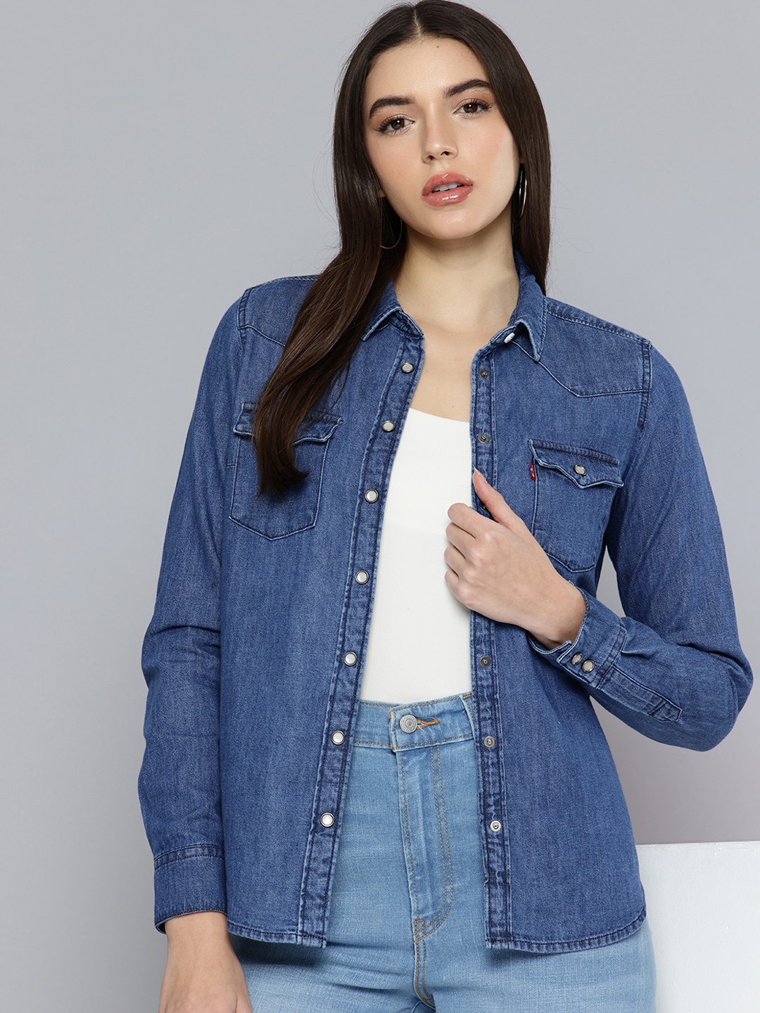 

Levis Pure Cotton Casual Shirt, Blue
