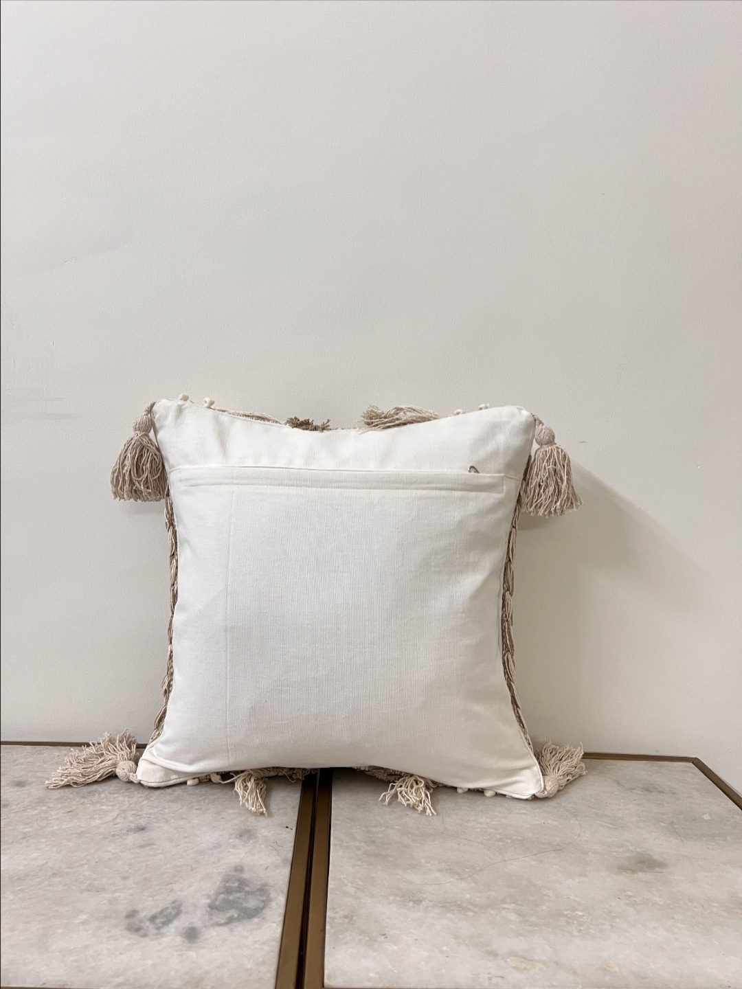 

DIHIKA Beige & Grey 2 Pieces Solid Pure Cotton Square Pillow Covers