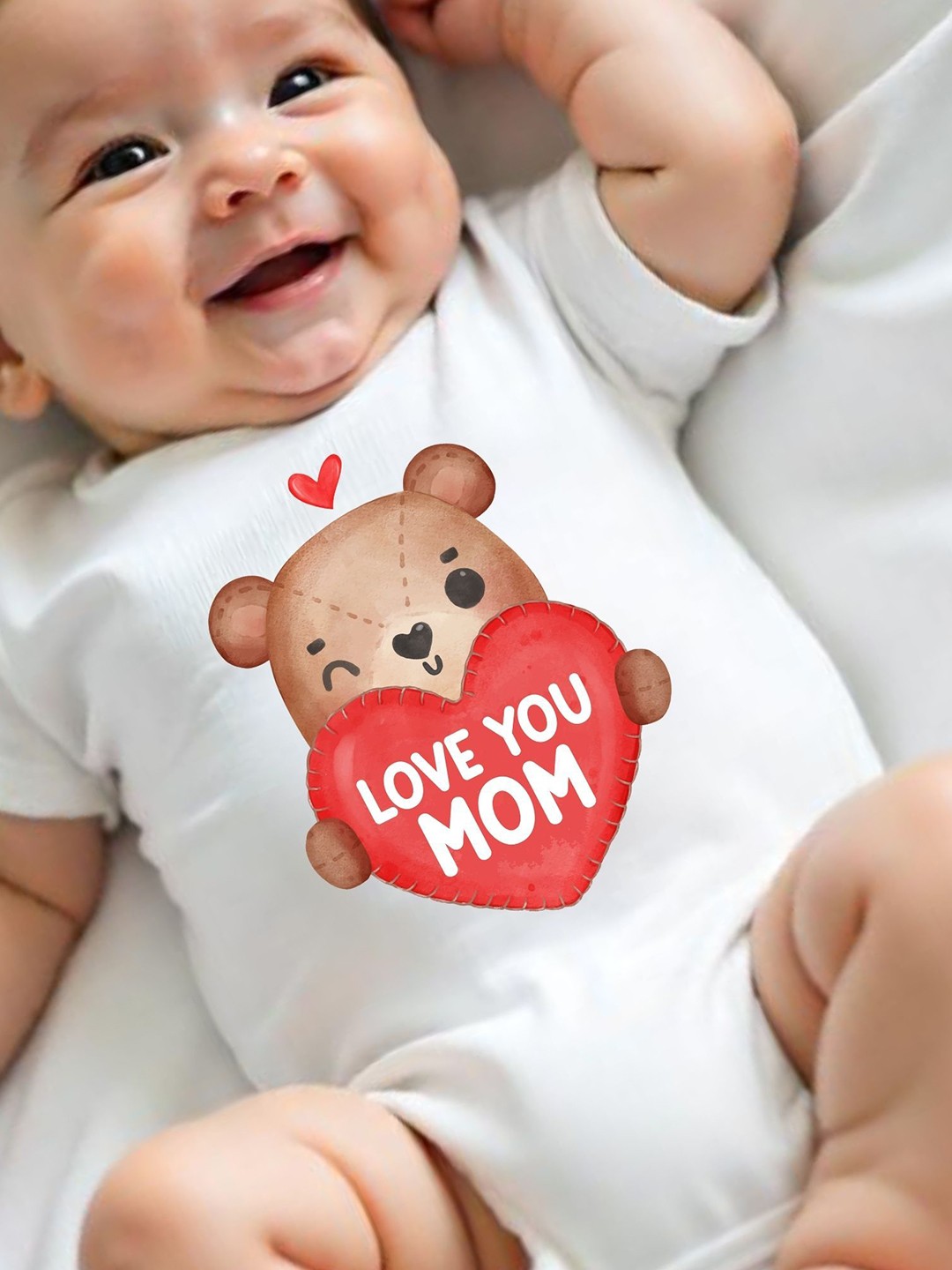 

KNITROOT Infants My First Valentine's Day With Mommy Printed Bodysuit, White