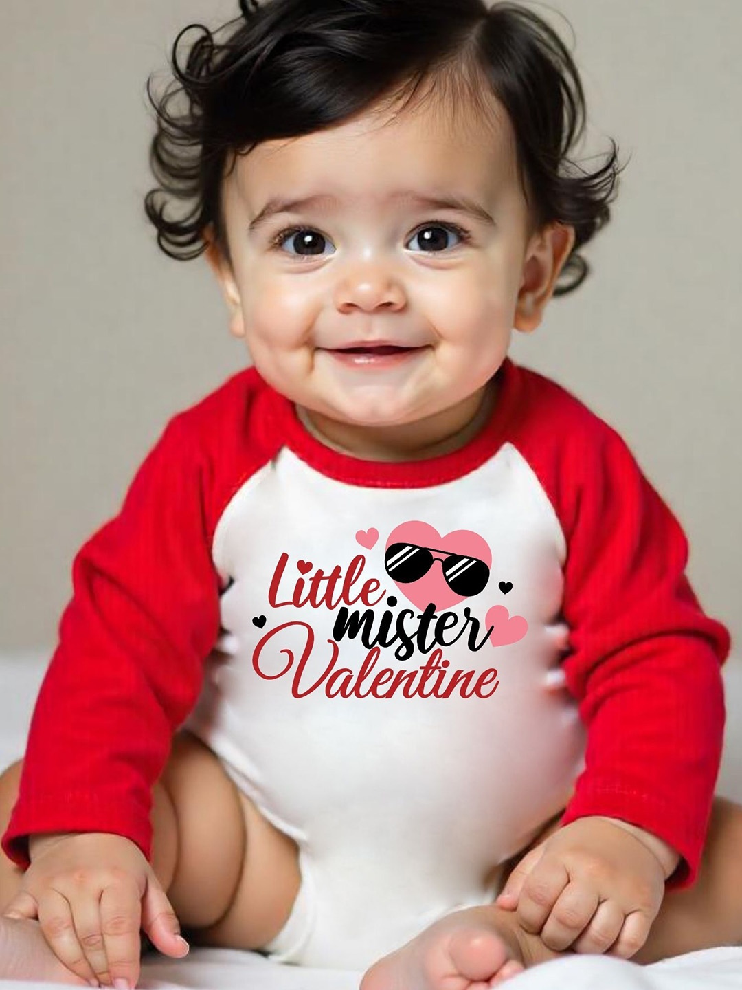 

KNITROOT Infants Little Mister Valentine Printed Bodysuit, White