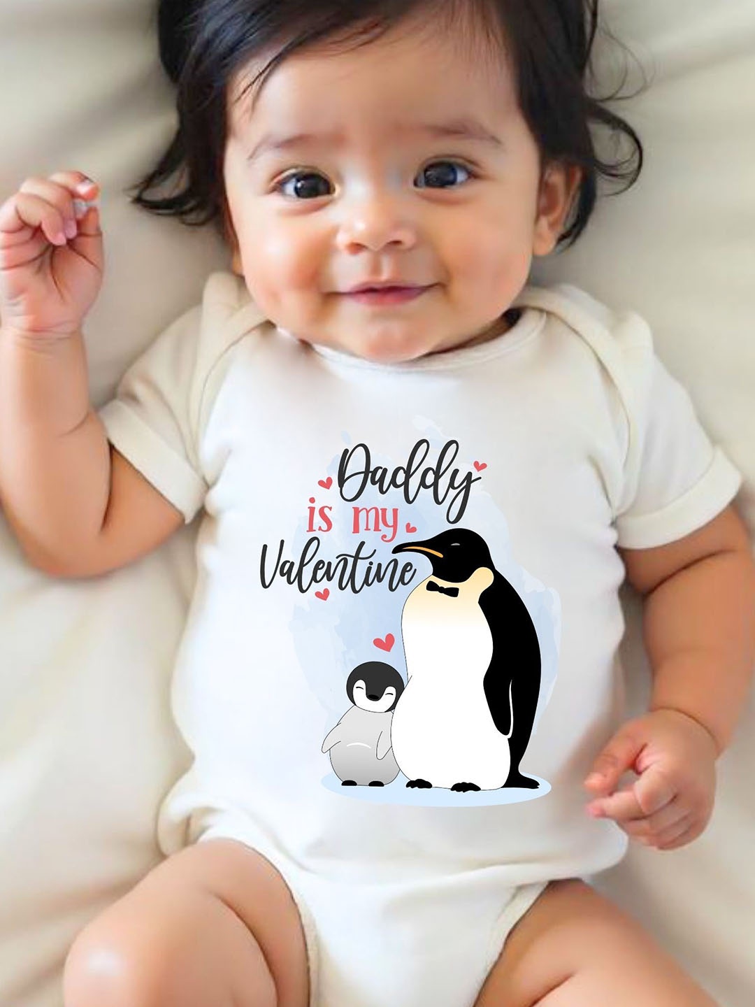

KNITROOT Infants Daddy Is My Valentine Printed Bodysuit, White