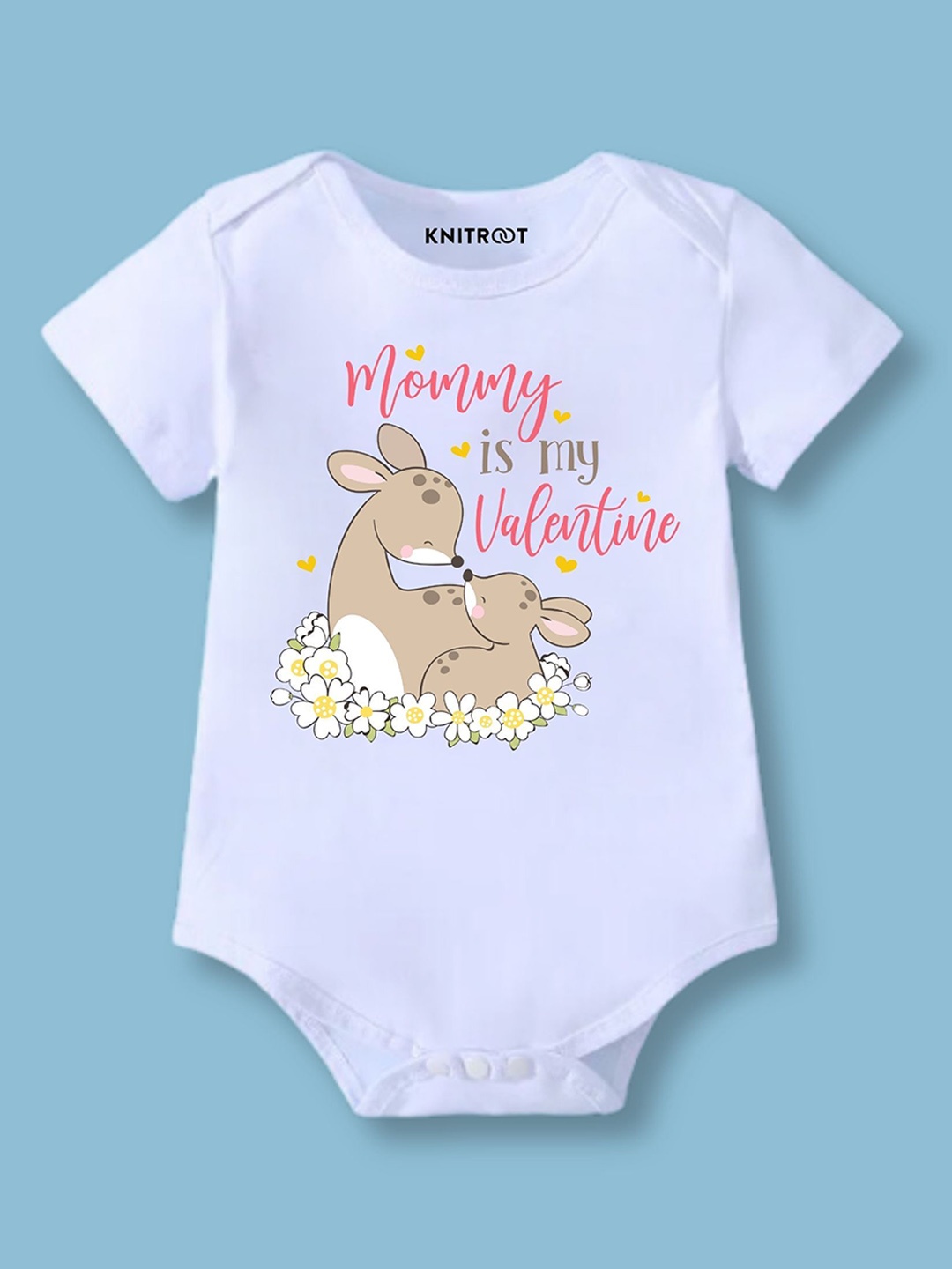 

KNITROOT Kids Mommy Is My Valentine Printed Bodysuit, White